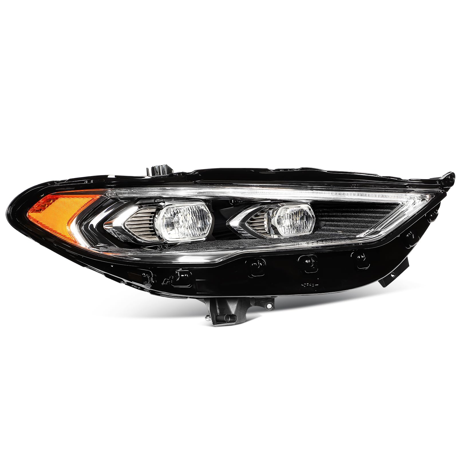 LBRST Headlight Assembly Fit 2017-2020 for Fusion Passenger Side Headlight Black Housing Clear Reflector FO2502347