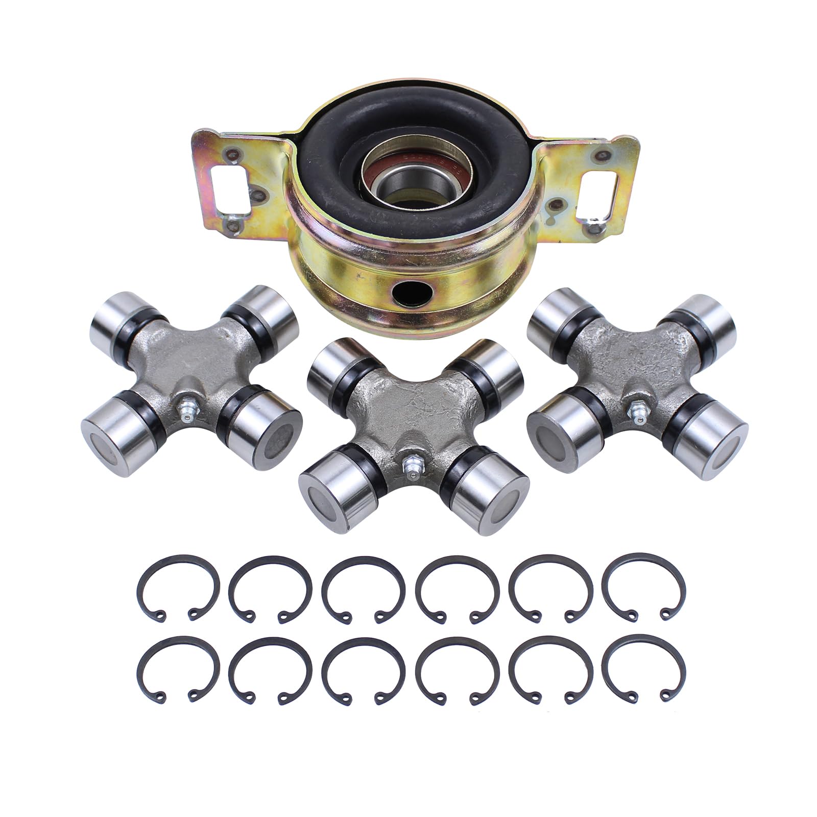 ApplianPar Drive Shaft Center Support Bearing and U-Joints kit for Toyota Tacoma 1995-2015 T100 1993-1998 Tundra 2000-2015 4WD