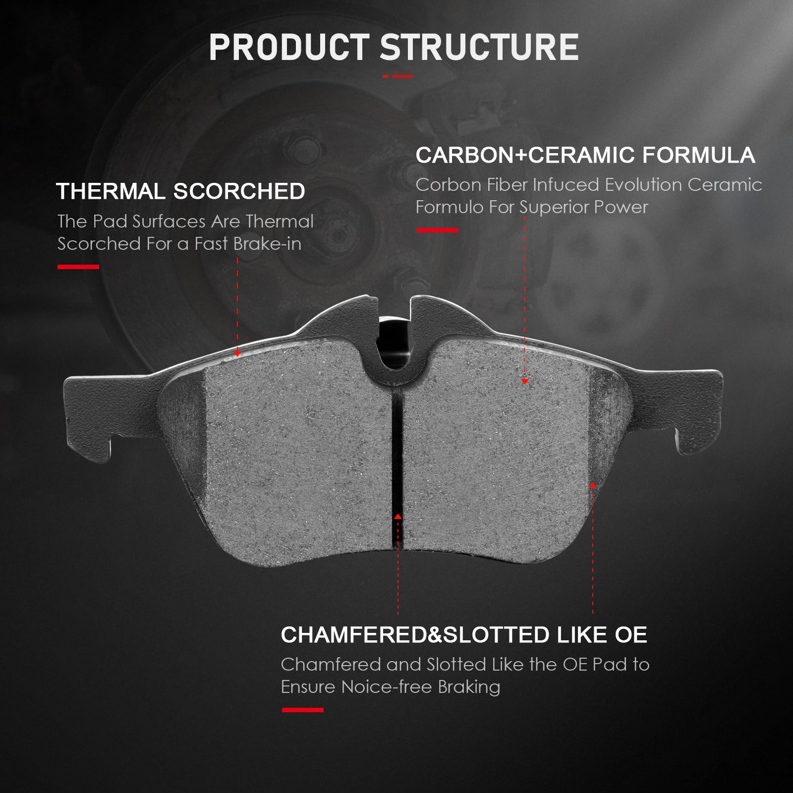 D939 D1060 Cciyu Ceramic Front Rear Brake Pad Set Fit For 2002 2003 2004 2005 2006 2007 2008 For Mini Cooper