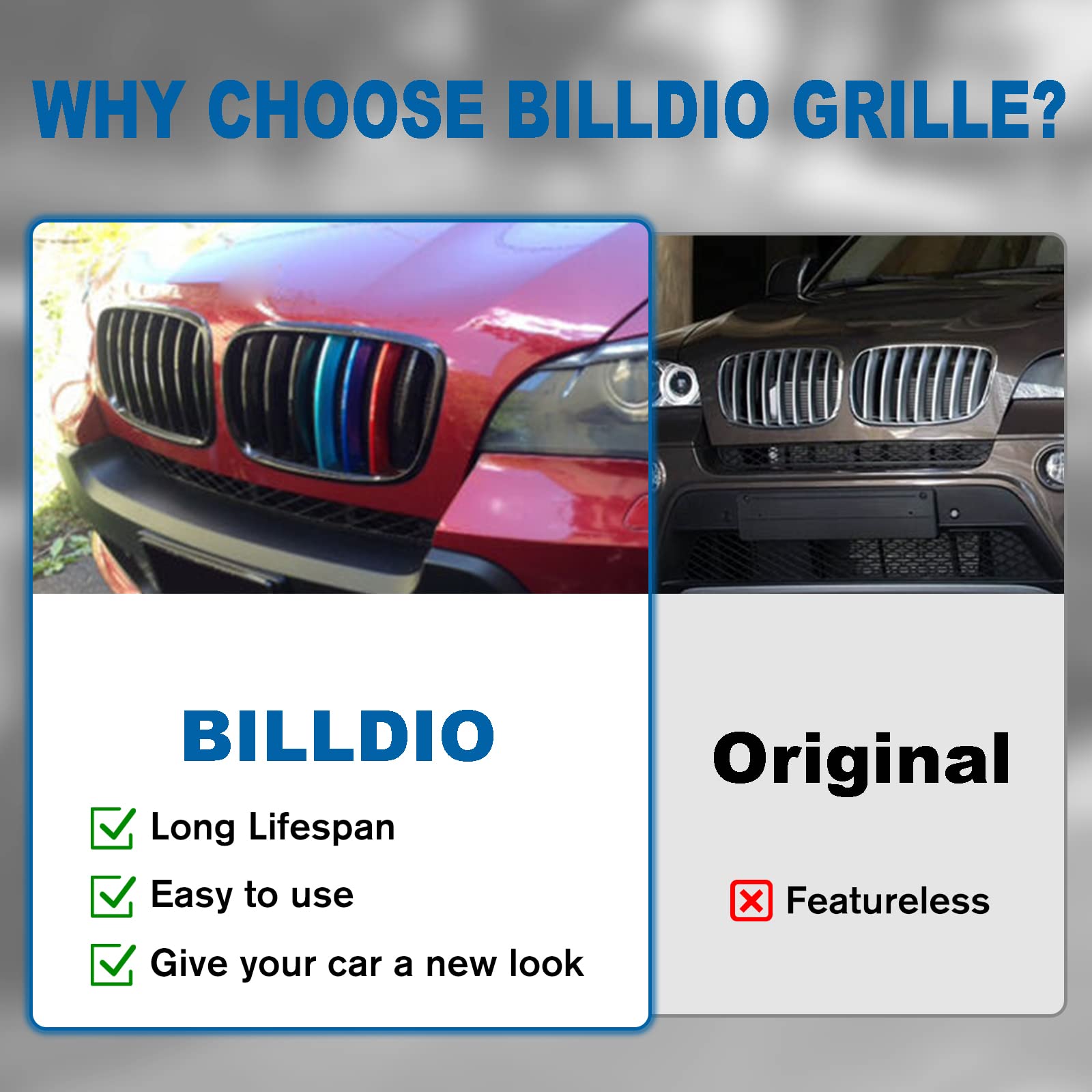 BILLDIO Front Grill M Color Grille For 2007-2014 X5 E70 X6 E71