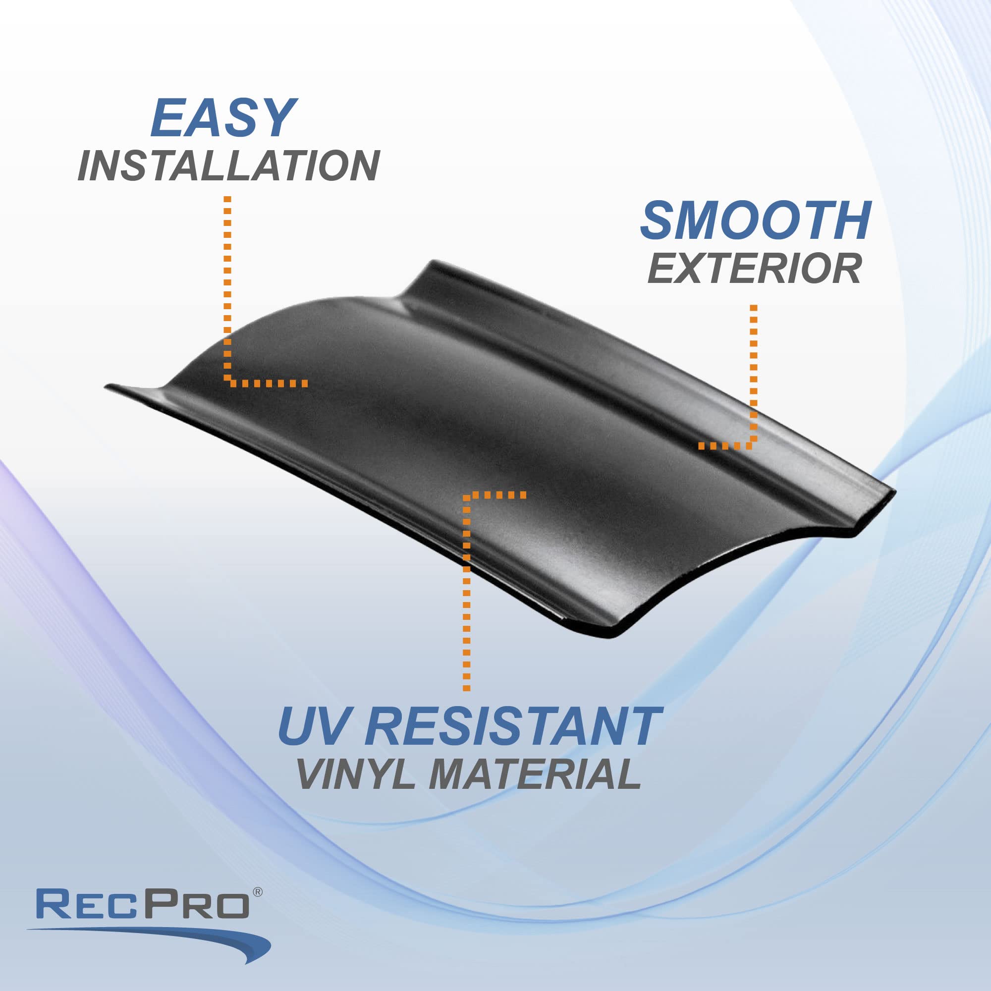 RecPro 1 RV Vinyl Trim Insert | UV Protection | Roof Trim (100', Black)
