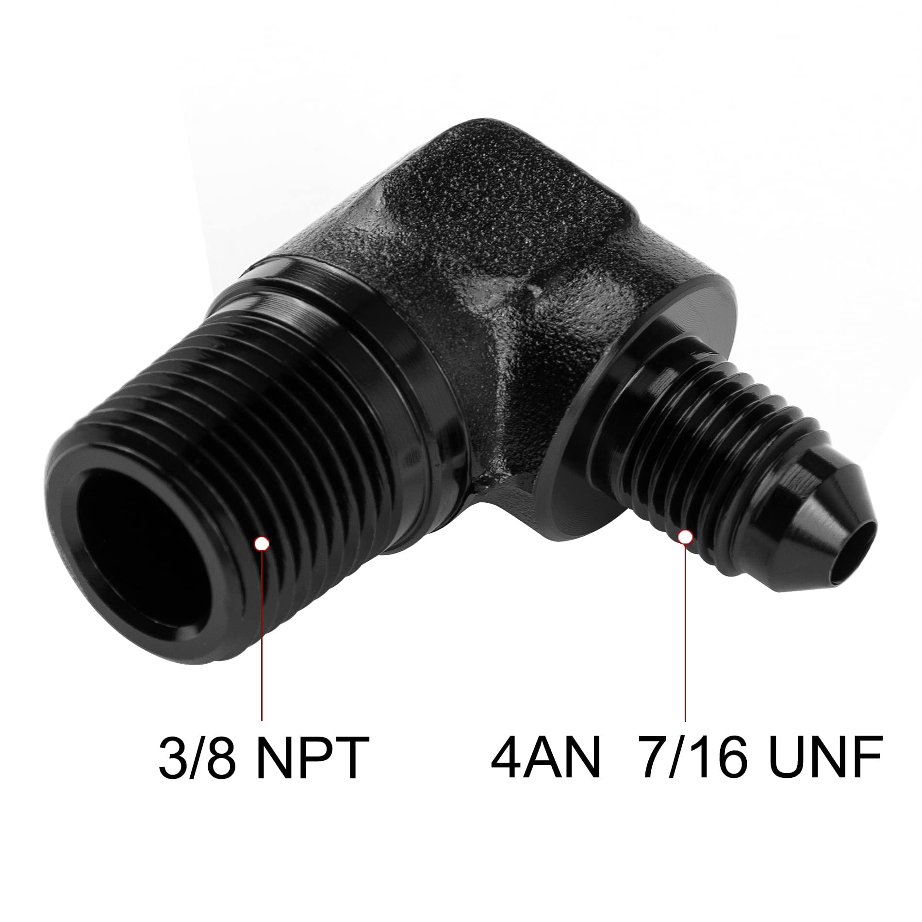 Evil Energy 4An To 3/8'' Npt Male 90 Degree Fitting Adapter Aluminum 2Pcs