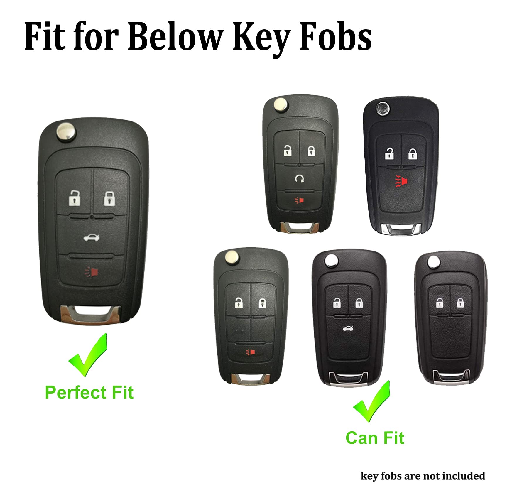 Arruweer Key Fob Cover For Chevy Buick Soft Tpu Key Fob Case For Buick Encore Chevy Camaro Equinox Impala Sonic Trax Gmc Terrain