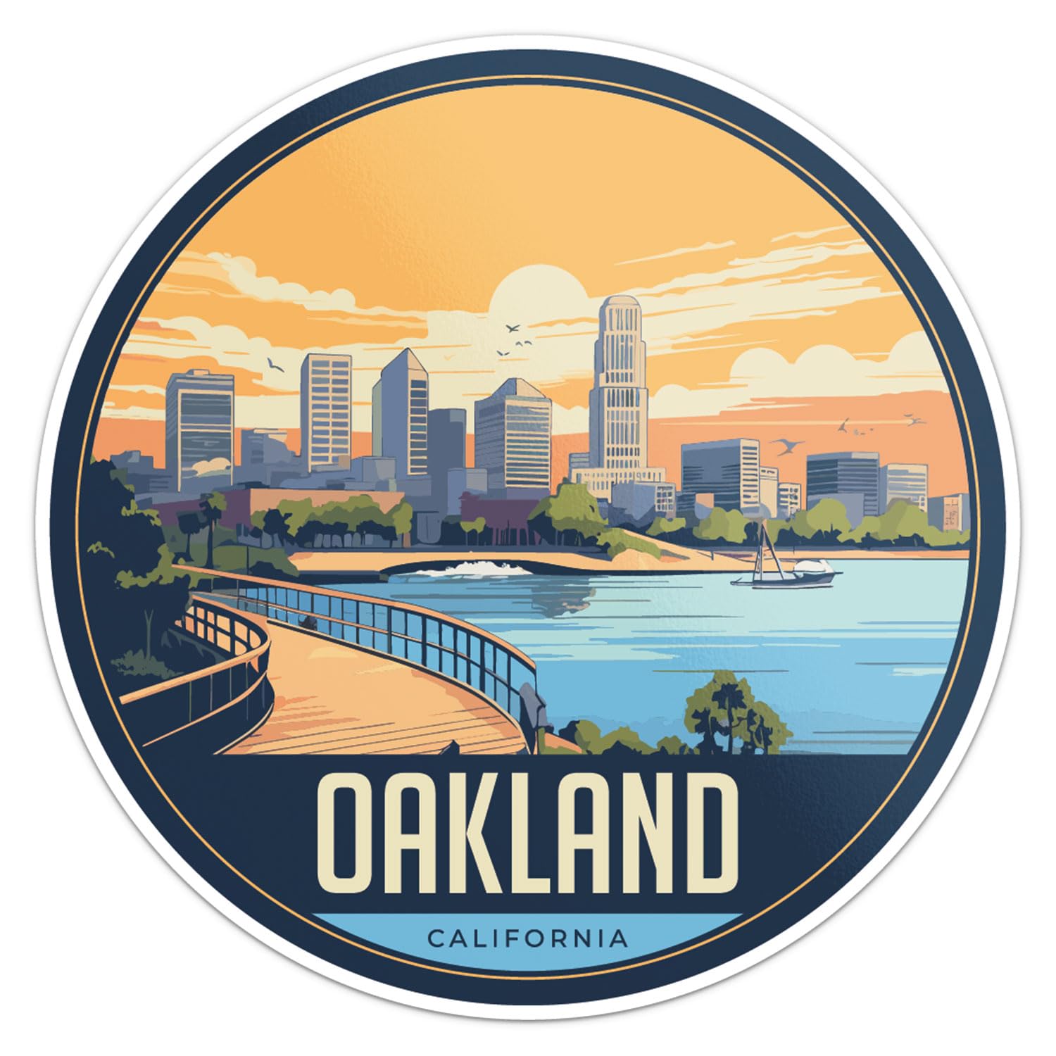 Oakland City Sticker - Waterproof Vinyl Decal for Car Bumper, Laptop, Water Bottle, Wall, and Window, Size - 5'' Longer Side