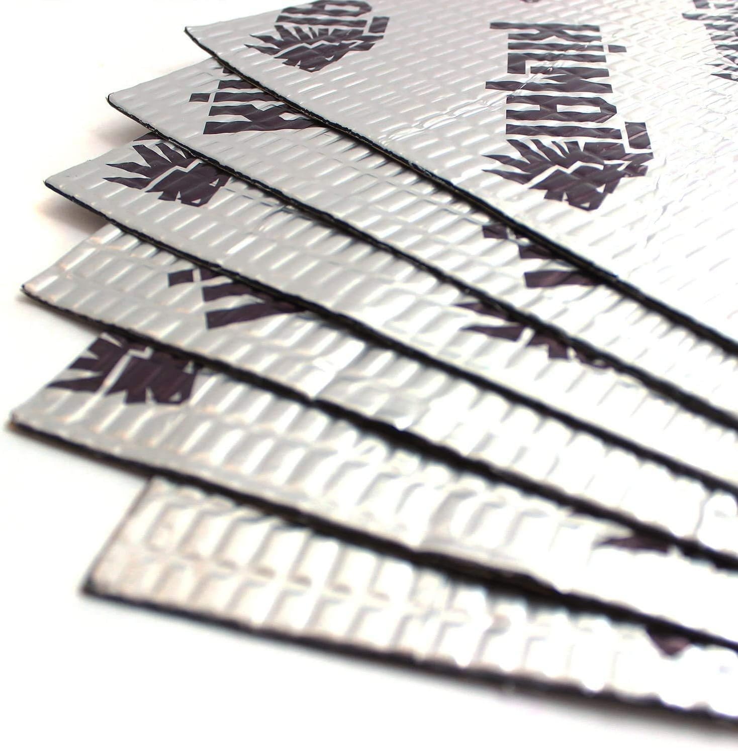 KILMAT Car Sound Deadening Mat, 80 mil, 10 sqft, Butyl Audio Insulation, Silver with Logo, Model KLM8010