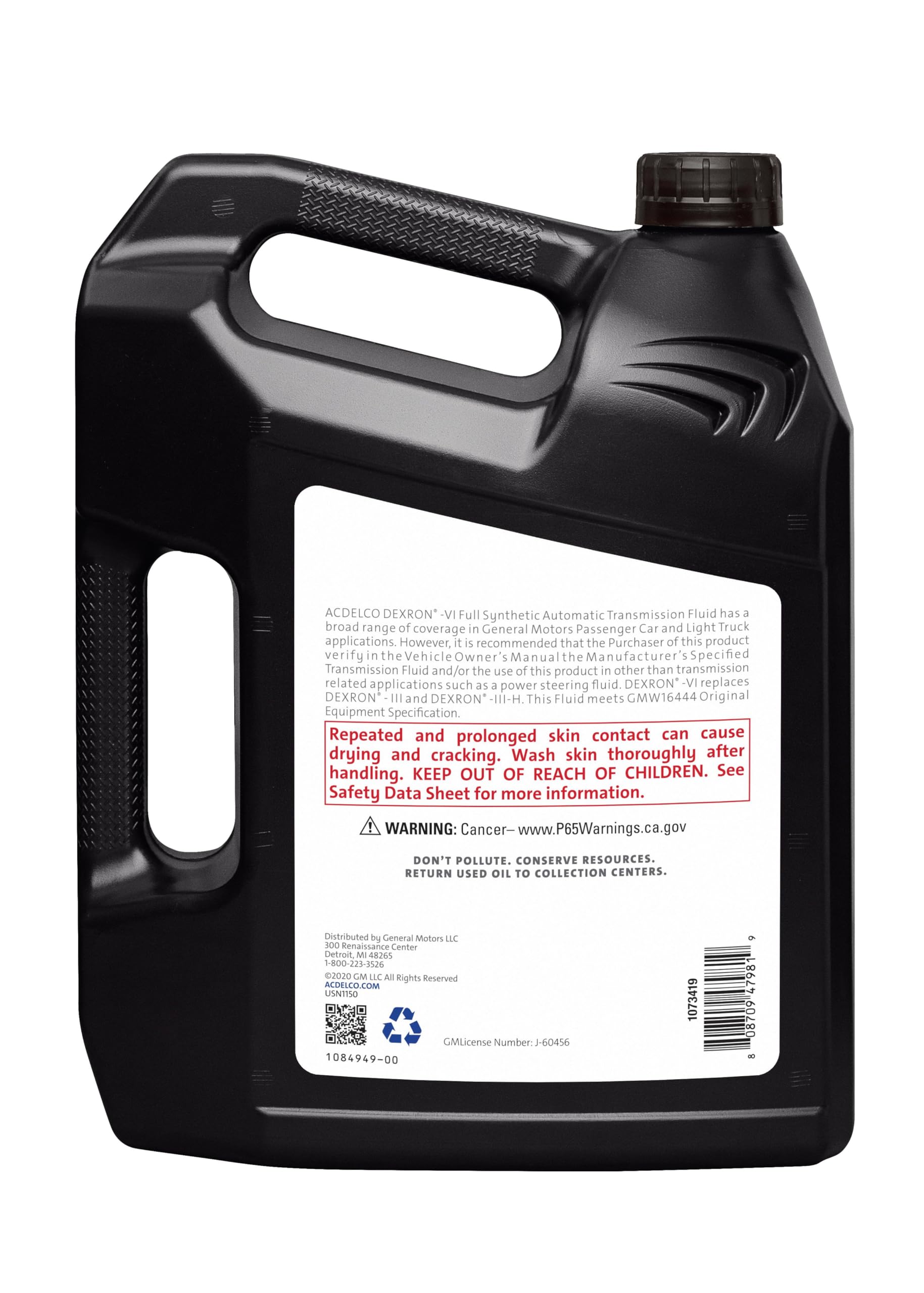 ACDelco Dexron VI Full Synthetic Automatic Transmission Fluid - 1 Gallon, Model 10-9244