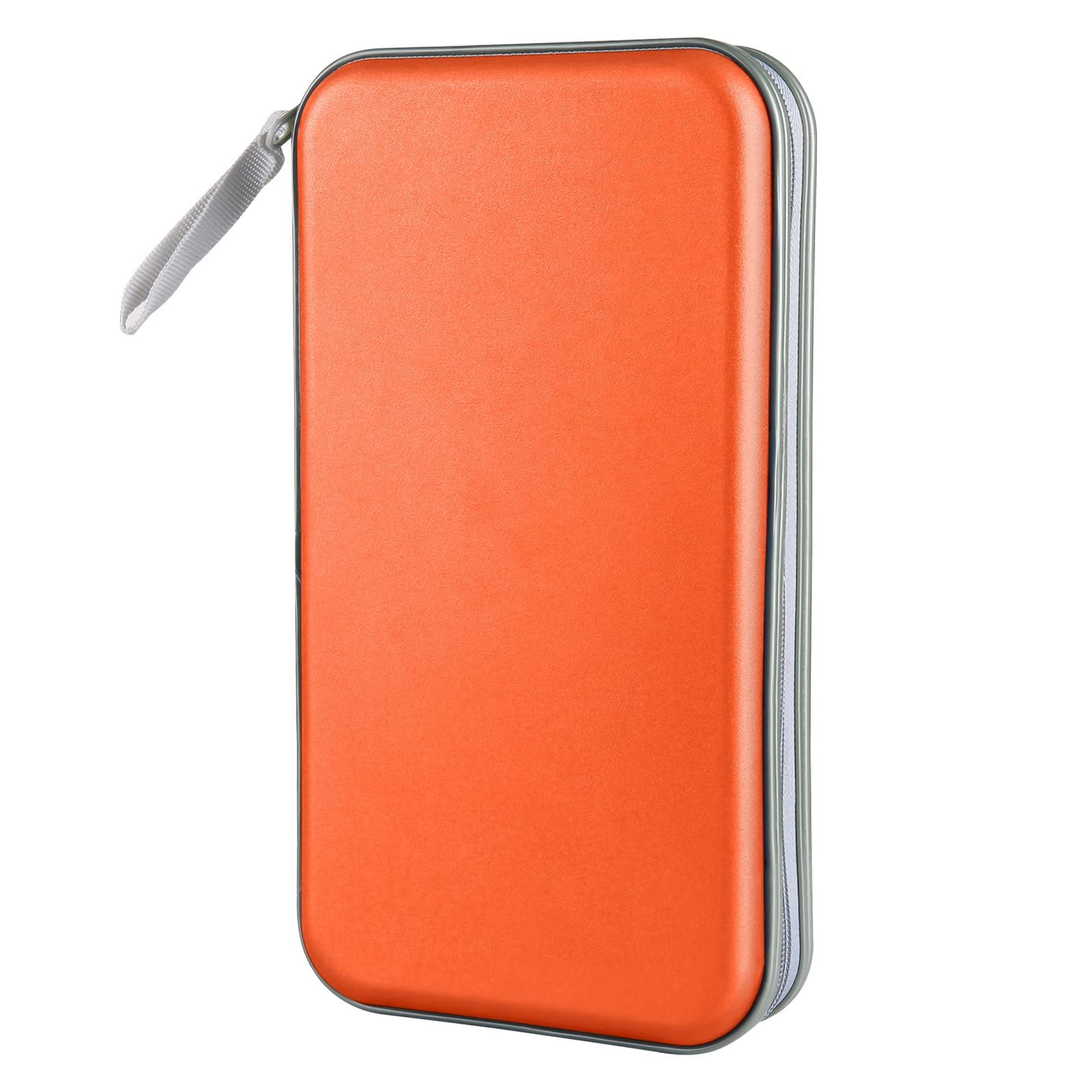 Cd Case, Siveit Dvd Case Holder 96 Capacity Hard Plastic Cd Dvd Disc Cases Storage Binder Wallet For Car Home Office Travel (Ora