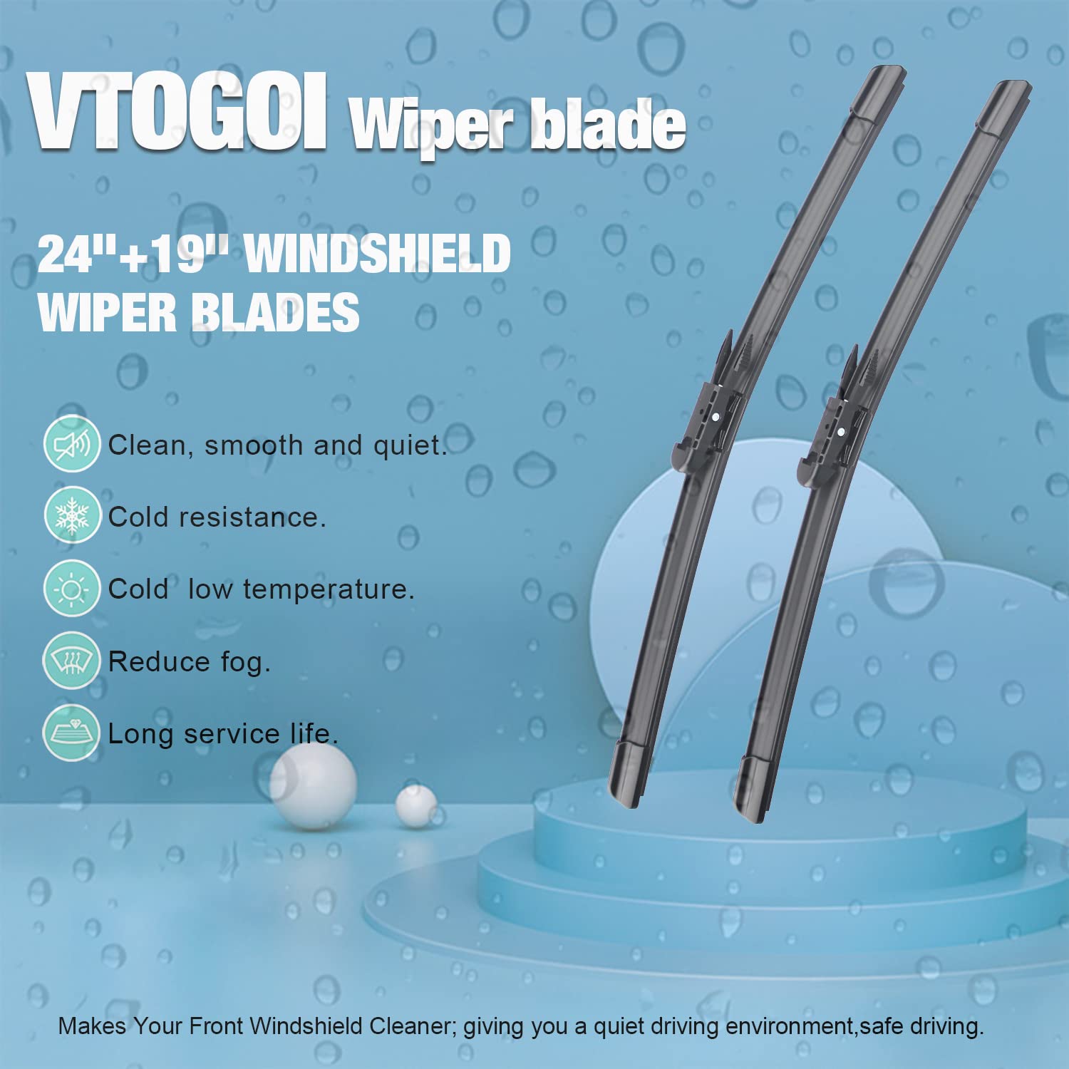 Vtogoi Wiper Blades With Rear Wiper Blades Set For Mercedes-Benz Gla250 2014-2015,Automotive Replacement Windshield Wiper Blades