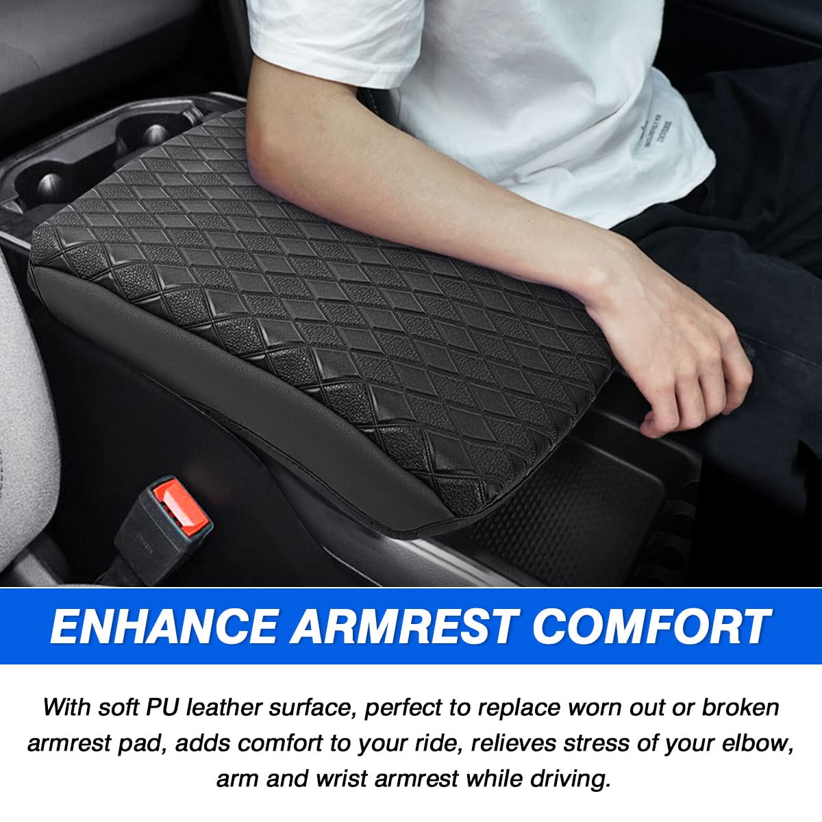 Karltys Leather Console Cover for 2022-2025 Toyota Corolla Cross, Black, Anti-Scratch, Waterproof Armrest Protector