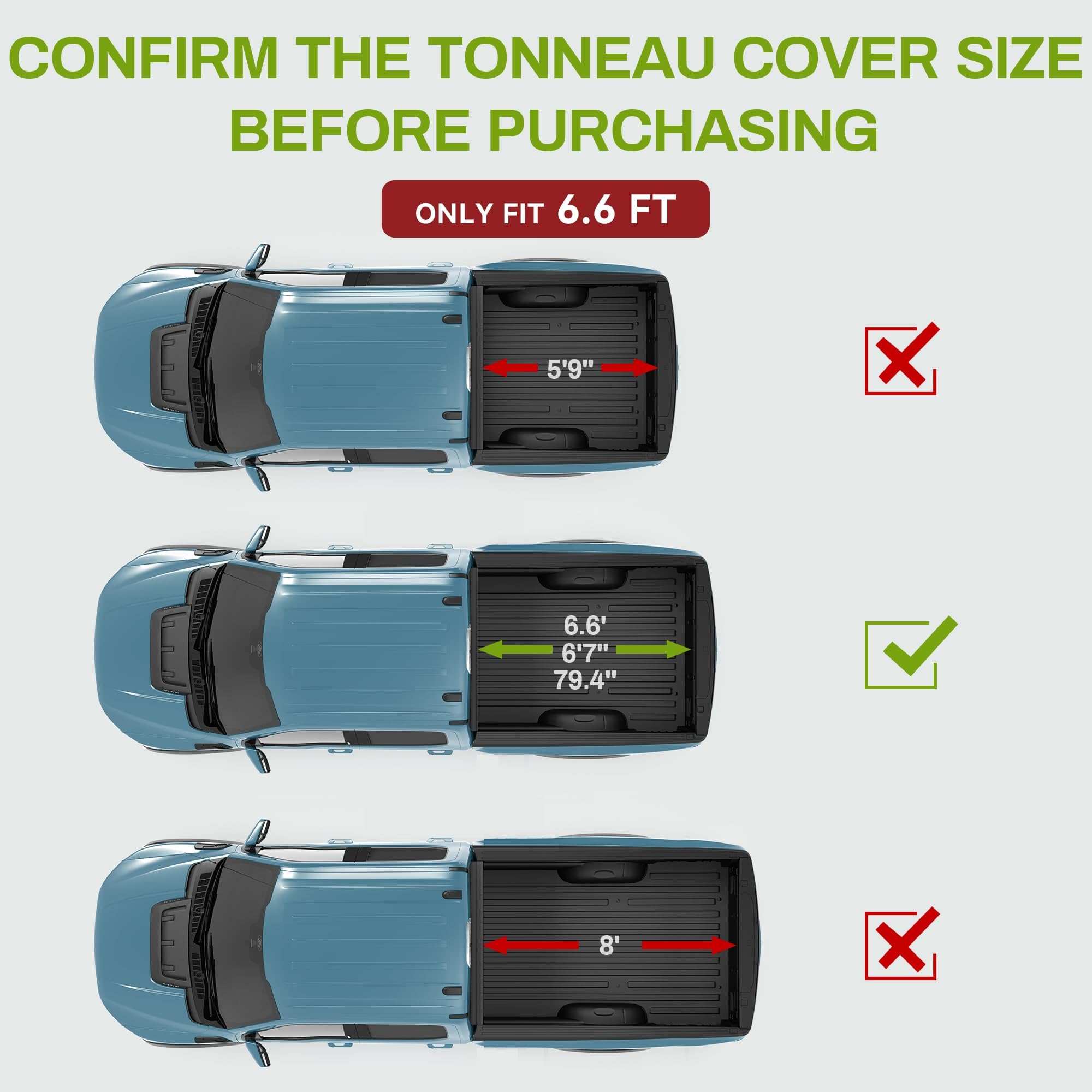 Autosaver88 Soft Quad-Fold Truck Bed Tonneau Cover Compatible With 2019-2025 Chevy Silverado/Gmc Sierra 1500 New Body Style 6.6