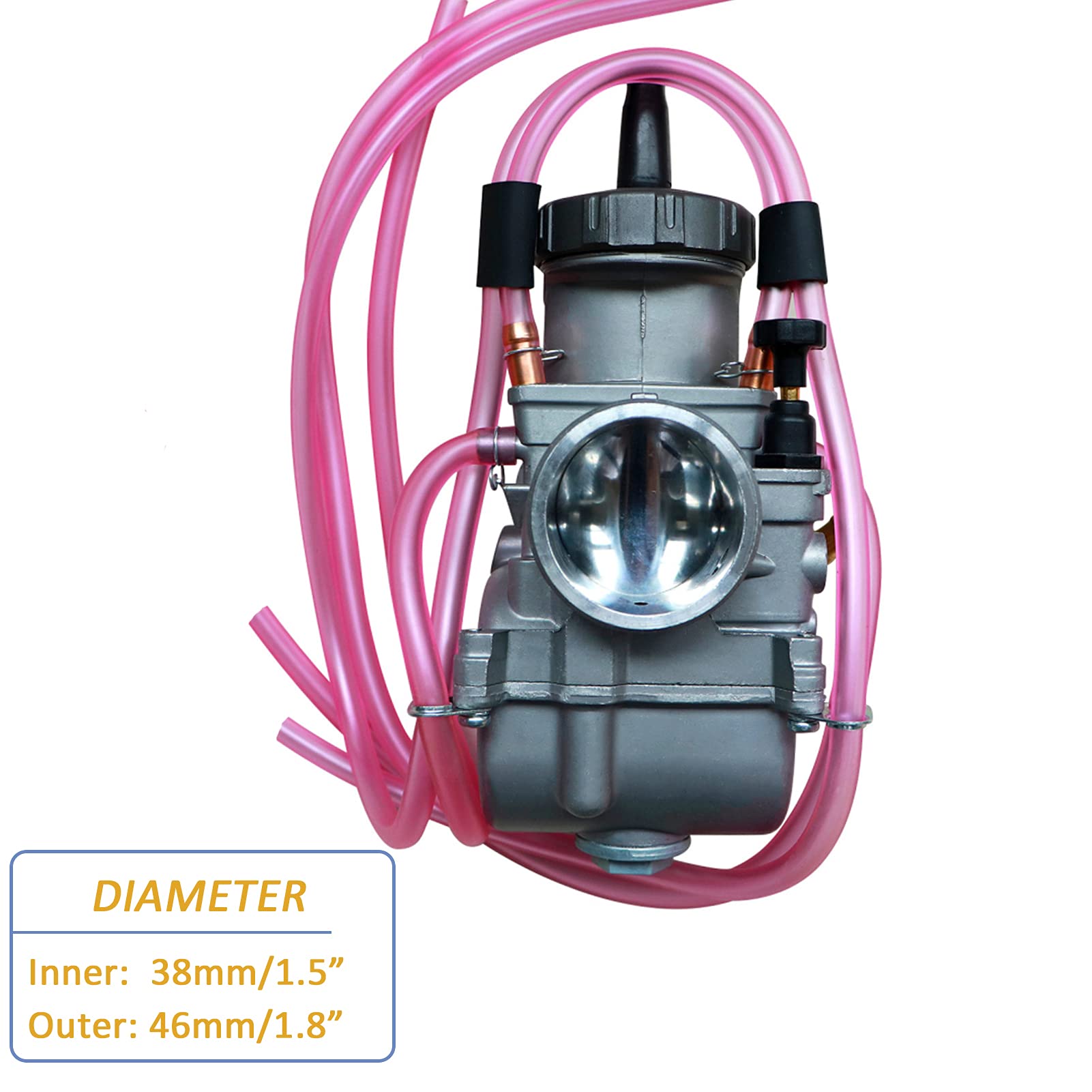 Motorcarb PWK 38mm Air Striker Carburetor for Yamaha, Suzuki, Honda, Kawasaki - Durable Plastic & Aluminium, Model pwk38