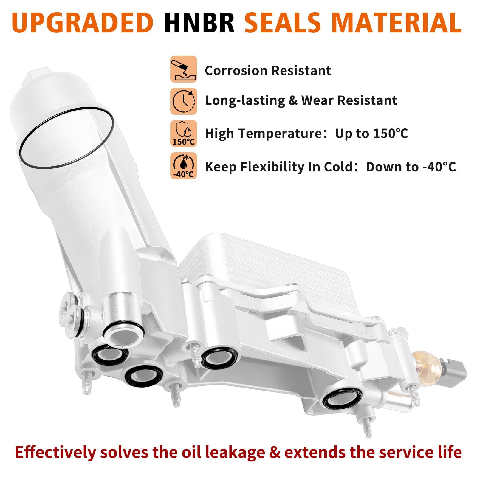 liriuda 926-959 Oil Cooler Kit, Full Aluminum for 2012-2016 Jeep Grand Cherokee, Wrangler, Dodge, Chrysler - Silver Aluminum Cap