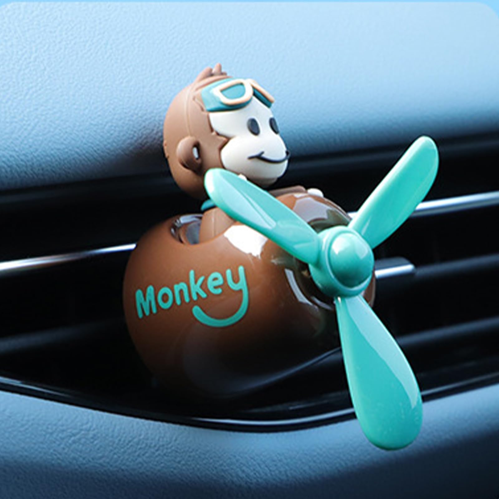 Yokosea Pilot Monkey Car Diffuser - Rotating Propeller Air Freshener - 1 Count Automotive Perfume Decoration