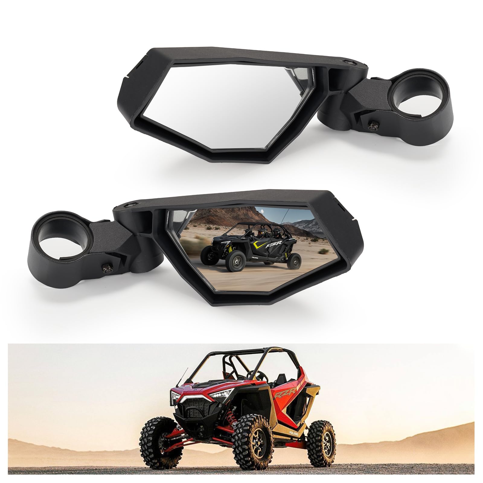 KIWI MASTER Side Mirrors for 2020-2026 Polaris RZR Pro XP/Pro S/Pro R/Turbo R/ 4 (Not RZR XP) Accessories, Adjustable Folding Re