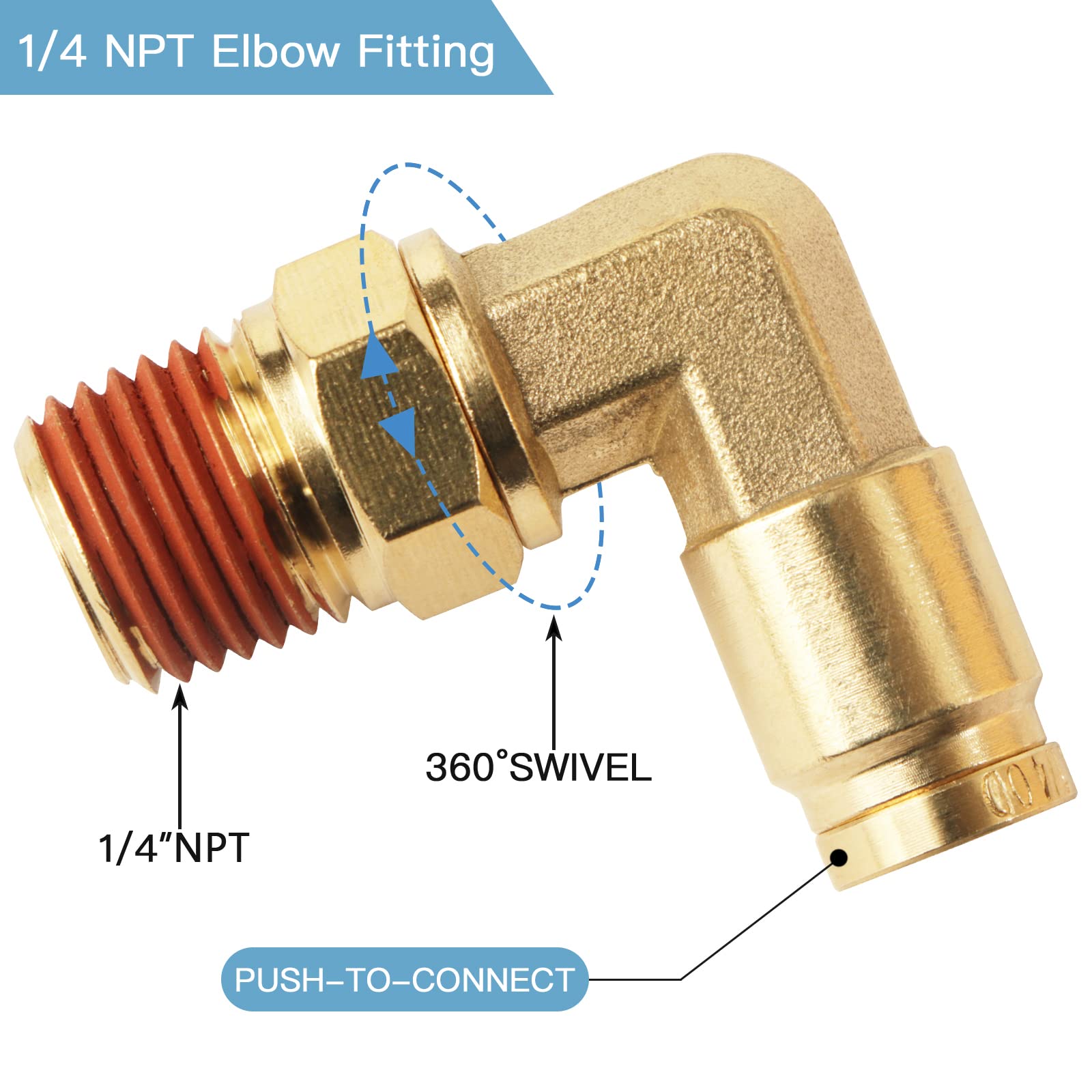 NOVINO 1/4 DOT Air Line Kit - Brass Fittings, Schrader Valves, 20ft Tubing, Red, Model NOV-002