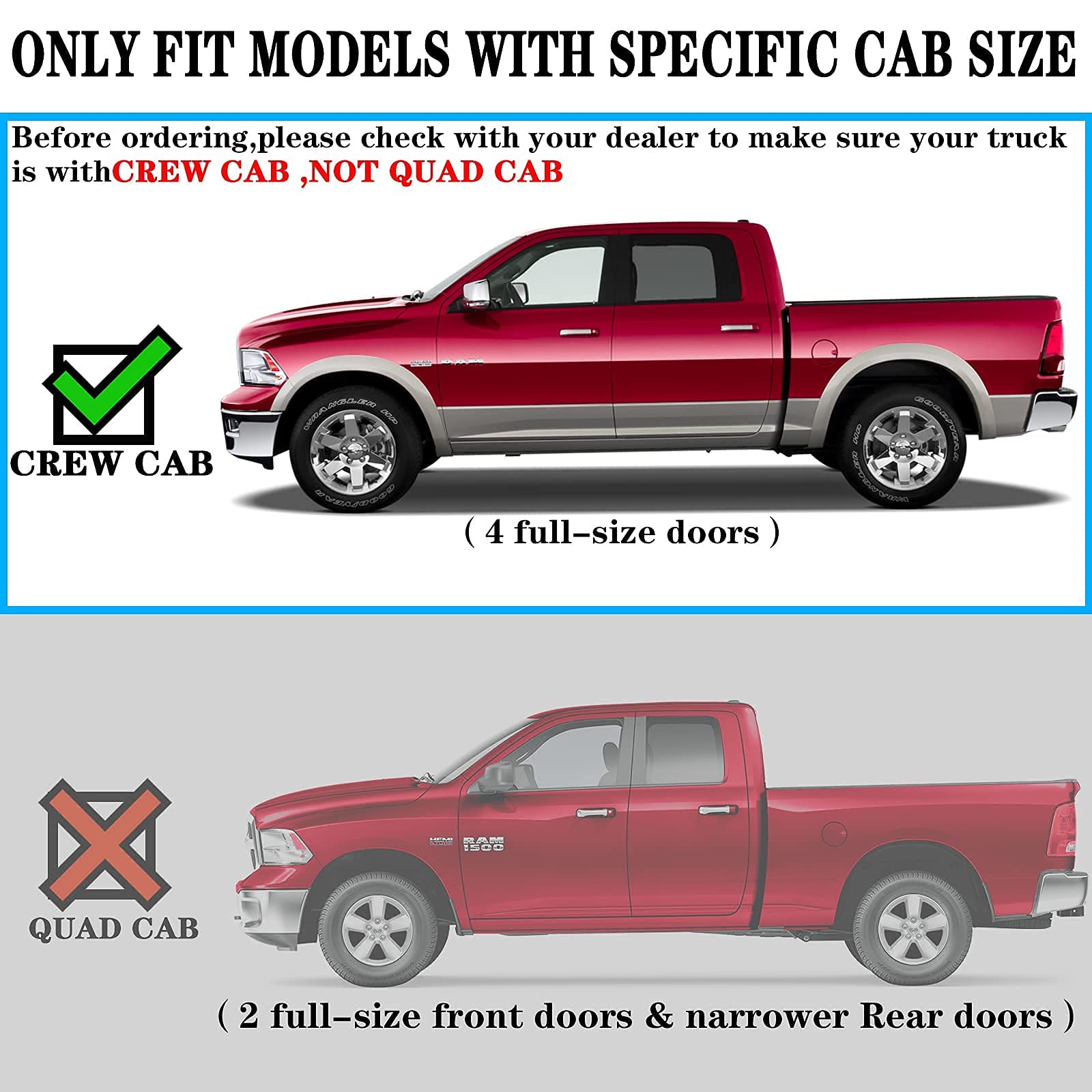Comnova Autopart Running Boards Compatible With 2019-2025 Dodge Ram 1500 Crew Cab New Body Style(Excl. Ram 2500 3500), Side Steps For Easy Access Step Bars, Ram Board, Powder Coated, 6 Inch Step.