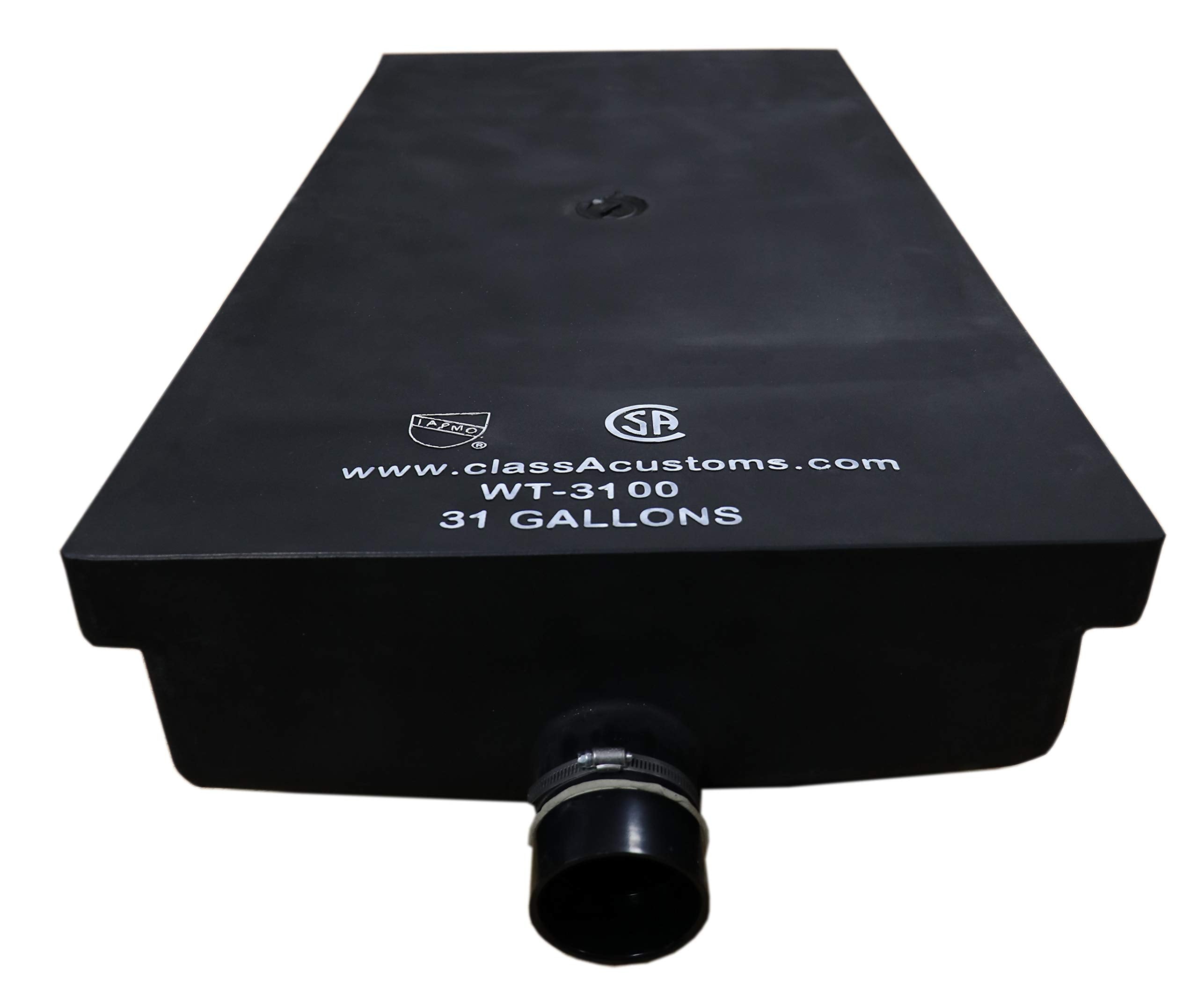 Class A Customs 31 Gallon Black RV Waste Holding Tank - Durable Polyethylene (PE) Construction