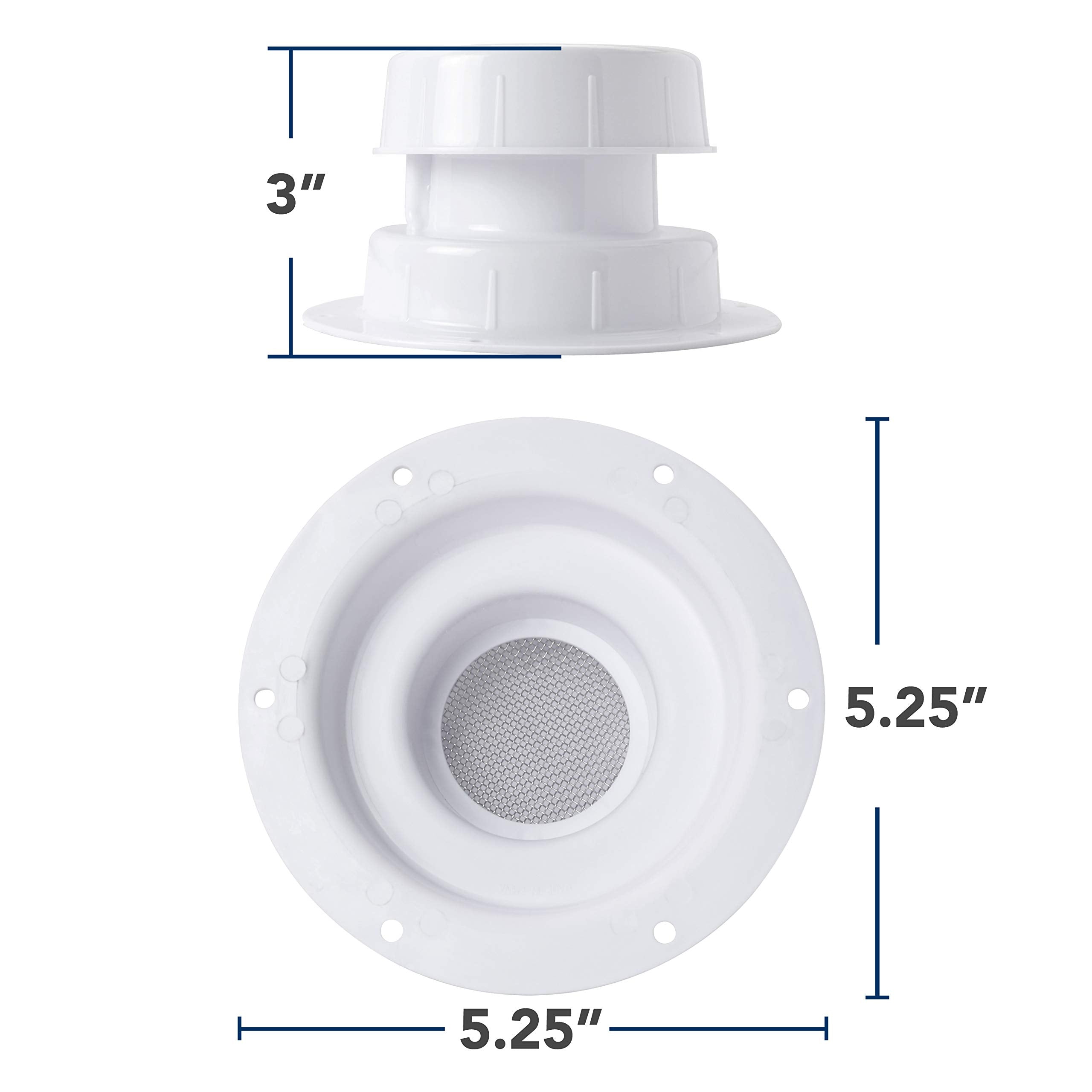 Leisure Coachworks Rv Plumbing Vent Cap, Sewer Vent Cap, Plastic Roof Cover For Trailer Camper 1 To 2 3/8 Inch- White