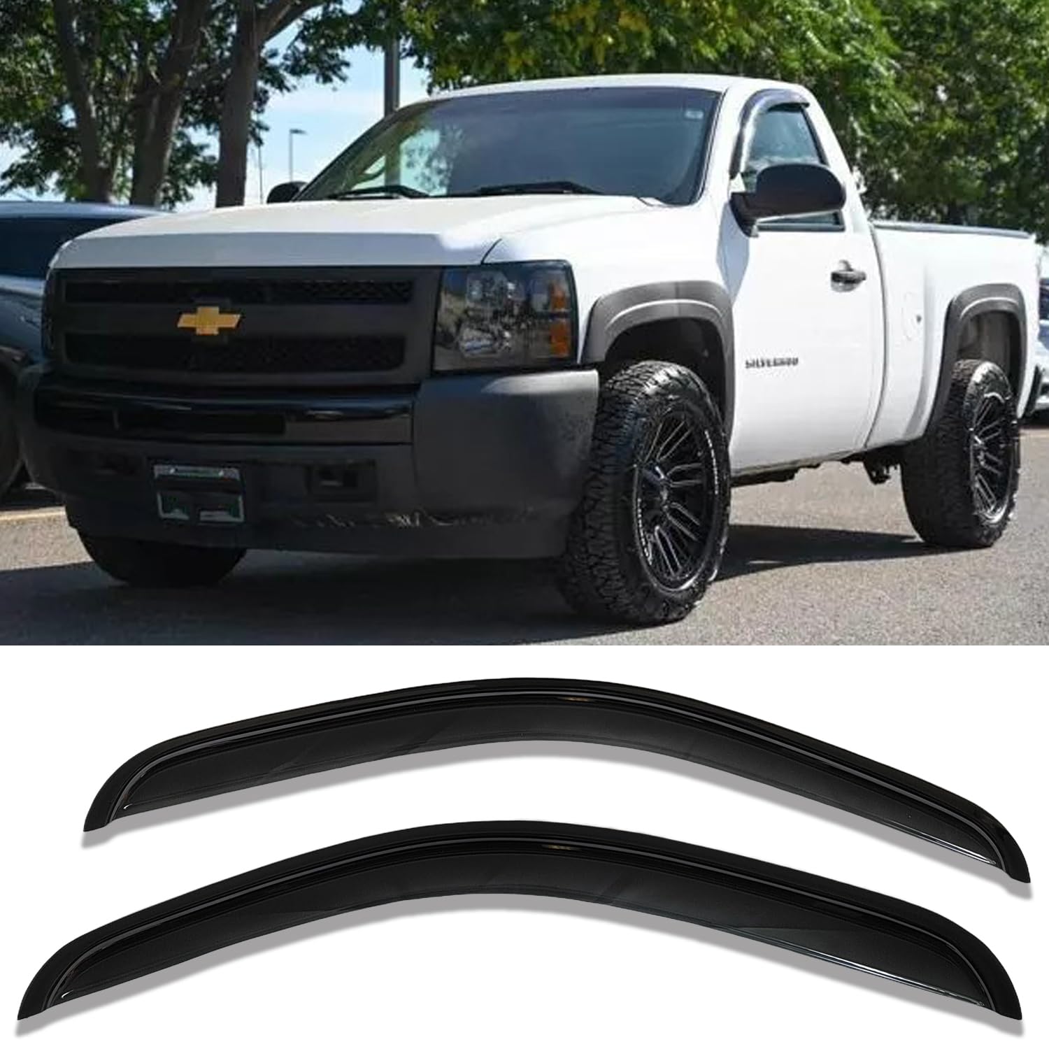 Side Window Visor Rain Guards Wind Deflectors Window Vent For Chevy Suburban Avalanche Silverado 1500 2500/Gmc Yukon Xl Sierra 1