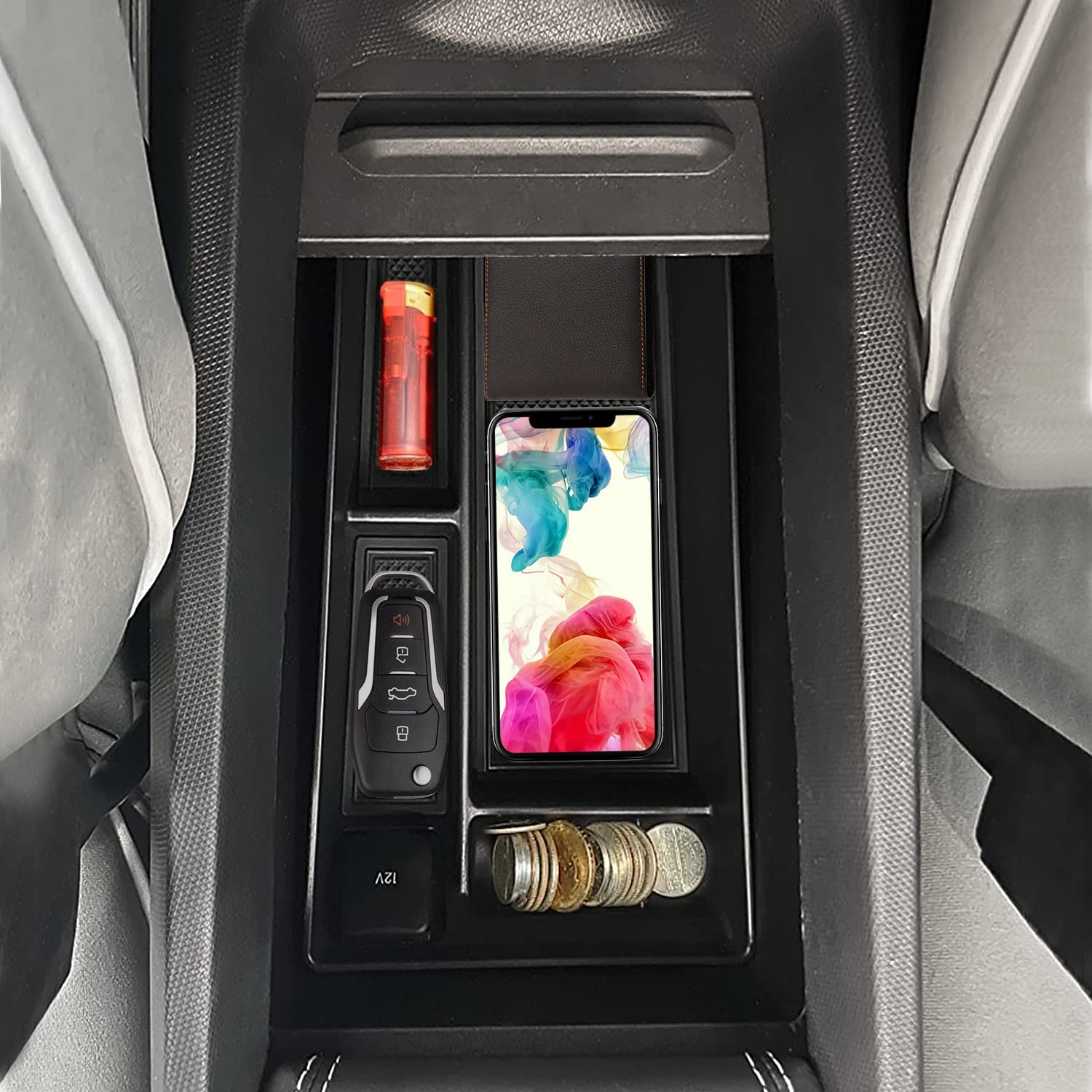Jojomark Compatible With Ford Mustang Mach-E 2021 2022 2023 2024 Accessories Center Console Organizer Interior Storage Box Tray