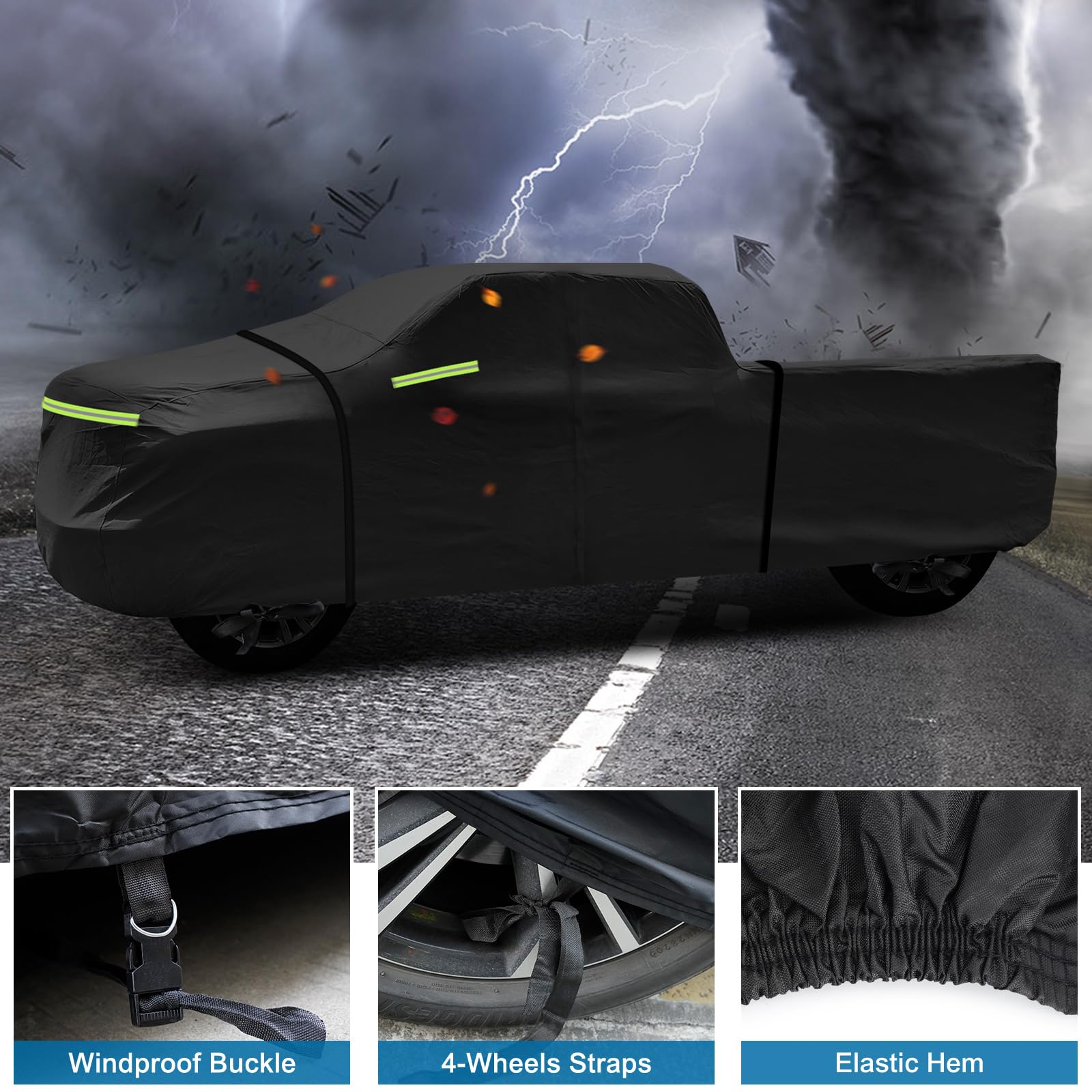 Car Hail Cover Protector for Silverado 2500 3500 HD Truck Cover Crew Cab Short Bed 6.6ft,Car Covers with Zipper Windproof 420D O