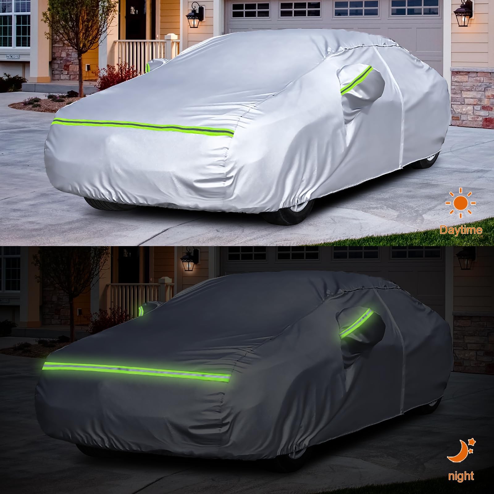Waterproof Car Covers Replace For 2006-2025 Mercedes Benz S-Class S350 S400 S450, 6 Layers Silver All Weather Car Cover With Zip