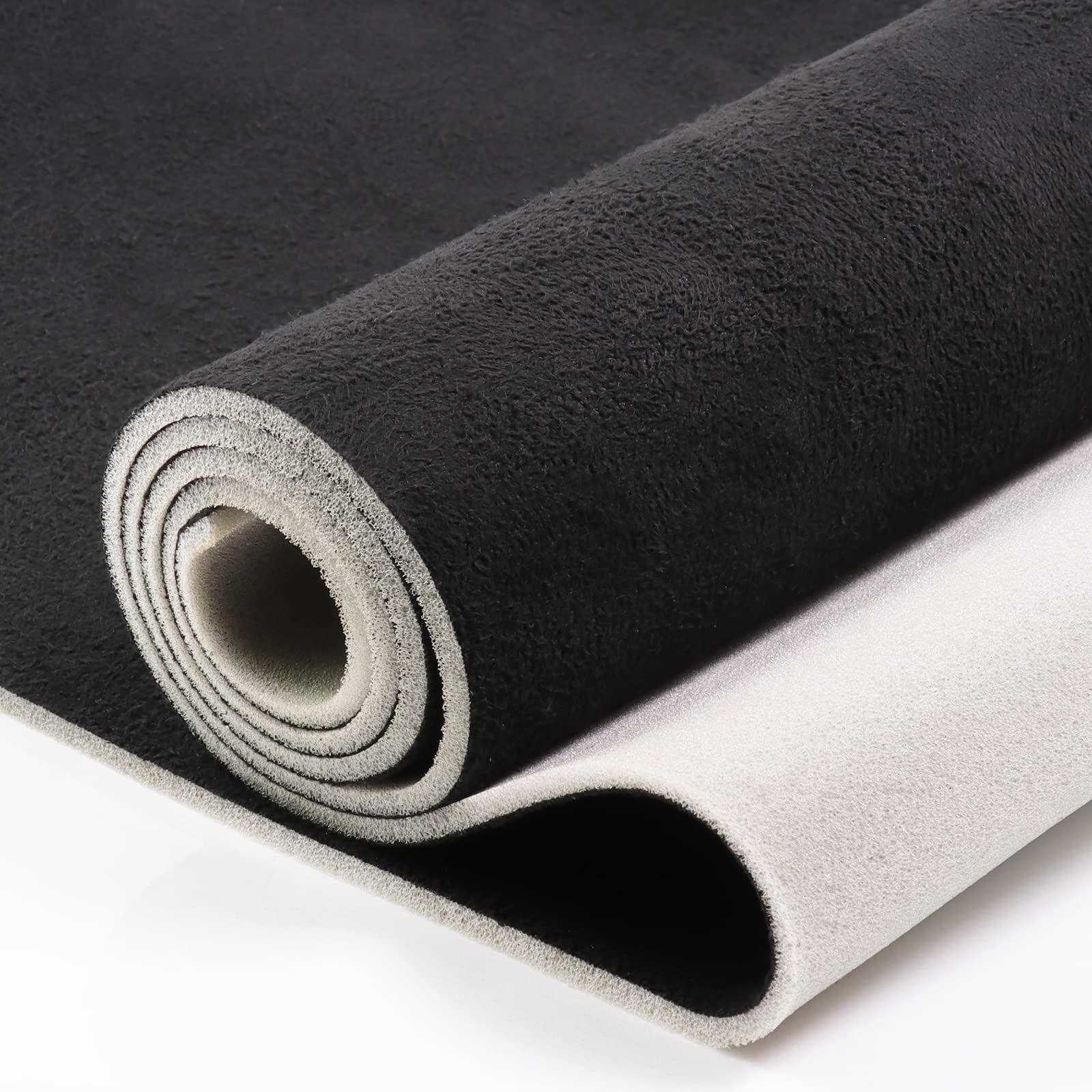 Car Elements Suede Headliner Fabric With Foam Backing 60'' W  54'' L Black Auto Suede Headliner Material Car Roof Upholstery Fab