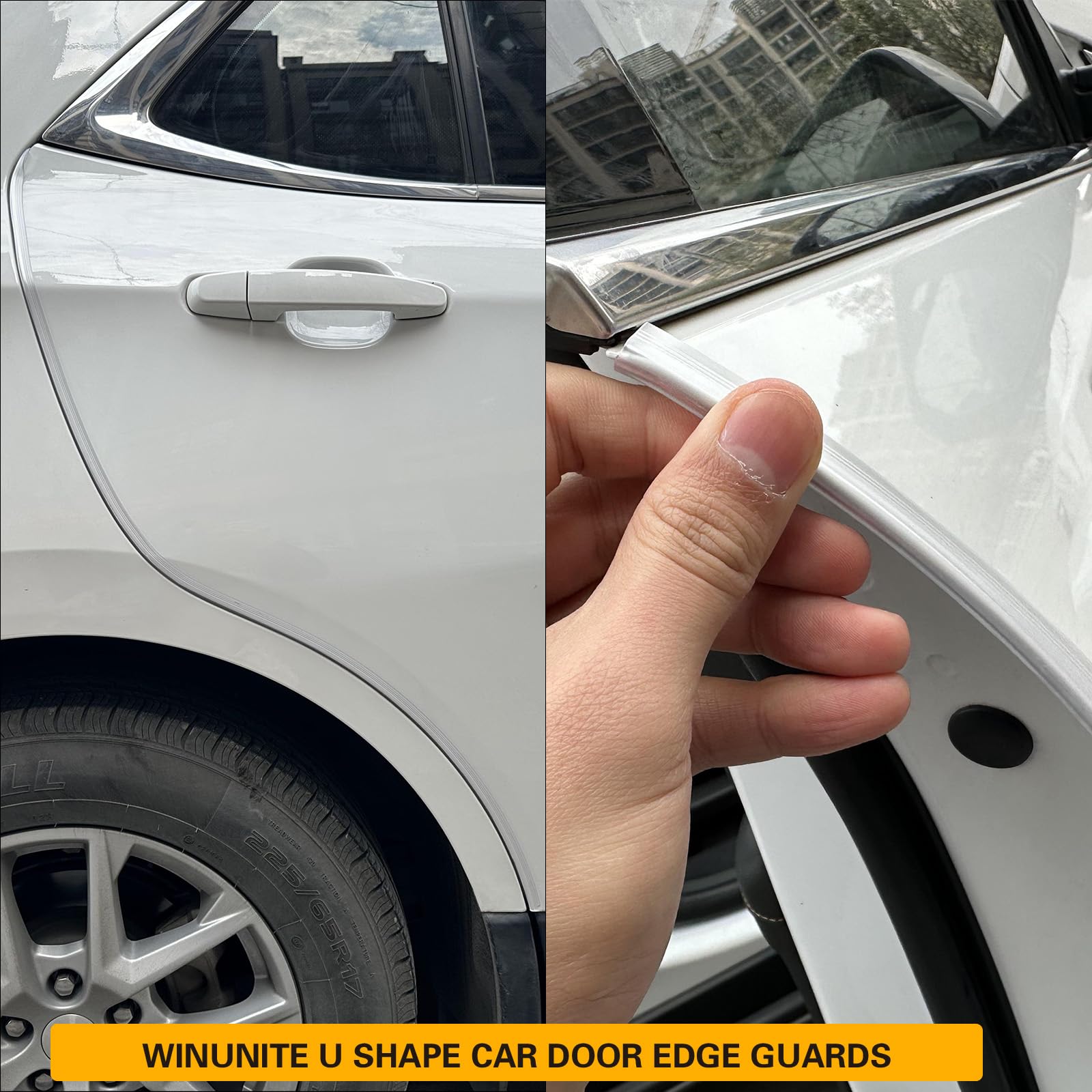 Winunite Car Door Edge Guards 32.8ft Clear PVC U-Shaped - Scratch & Chip Resistant, Fits Most Vehicles, Model W-guardtr32