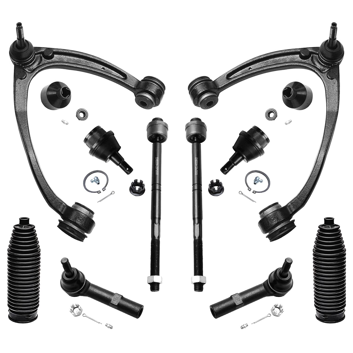 Detroit Axle - 10pc Front End Control Arm Kit for 2007-2013 Chevy Silverado Suburban 1500 GMC Sierra Yukon XL 1500 Cadillac Esca