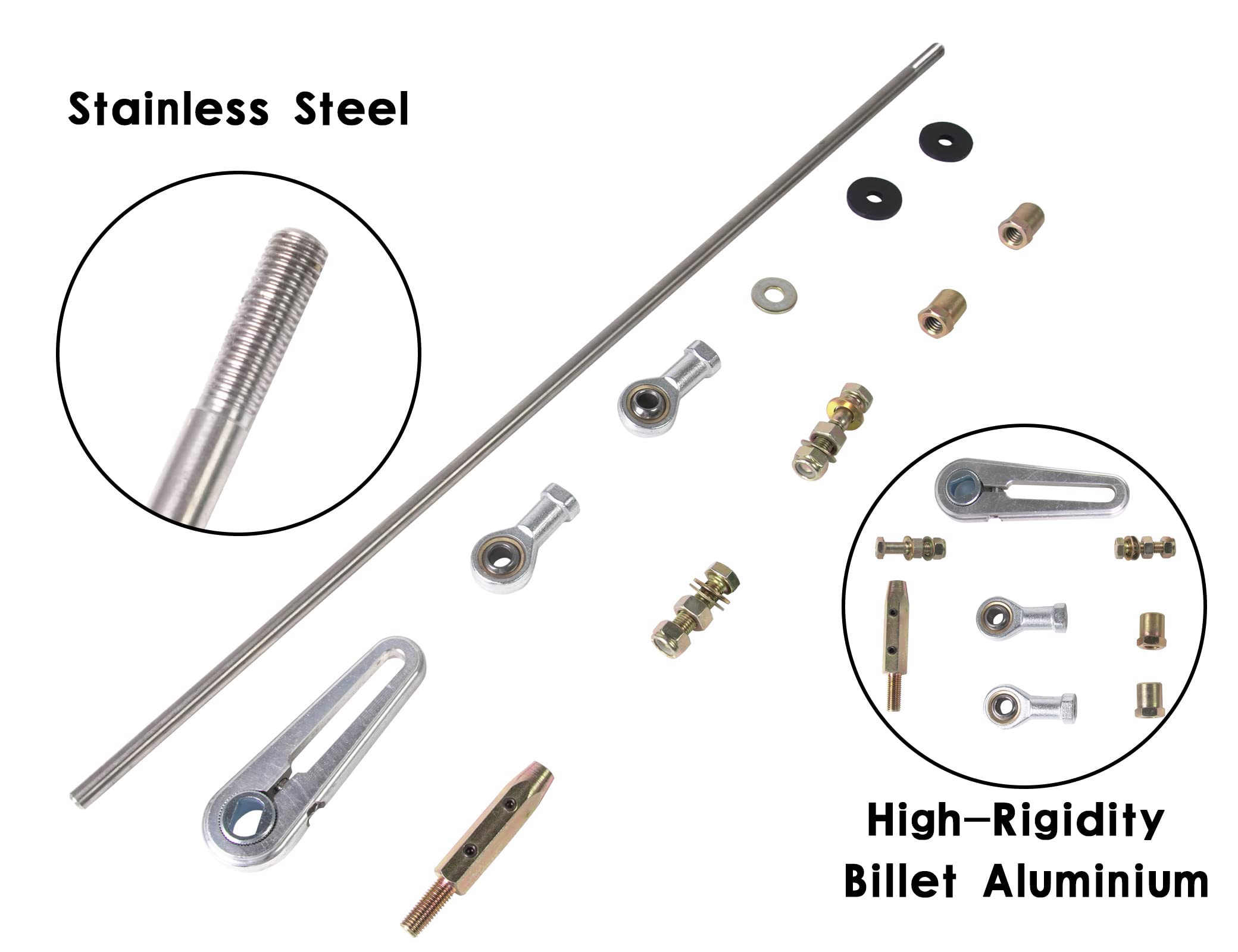 MIKODA Billet Aluminum Shift Transmission Column Linkage Kit Compatible with GM TH200, TH350, TH400, 4L60, 4L60E, 4L80E, TH700R4