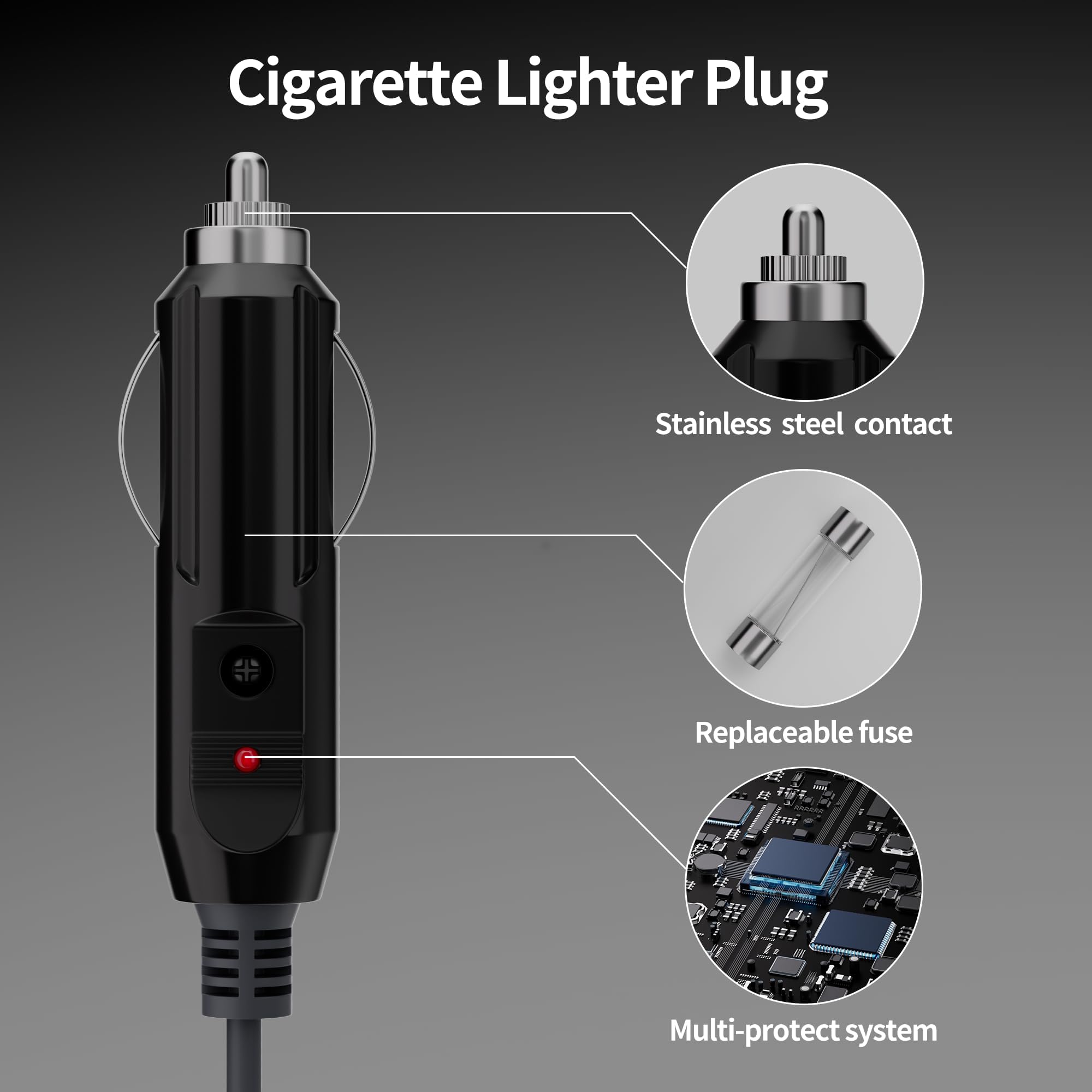 Starlink Mini Car Charger, Star Link Mini Dc Power Cable Direct To Cigarette 12V-24V Adapter, 10Ft/3M Power Cable For Mini Starl