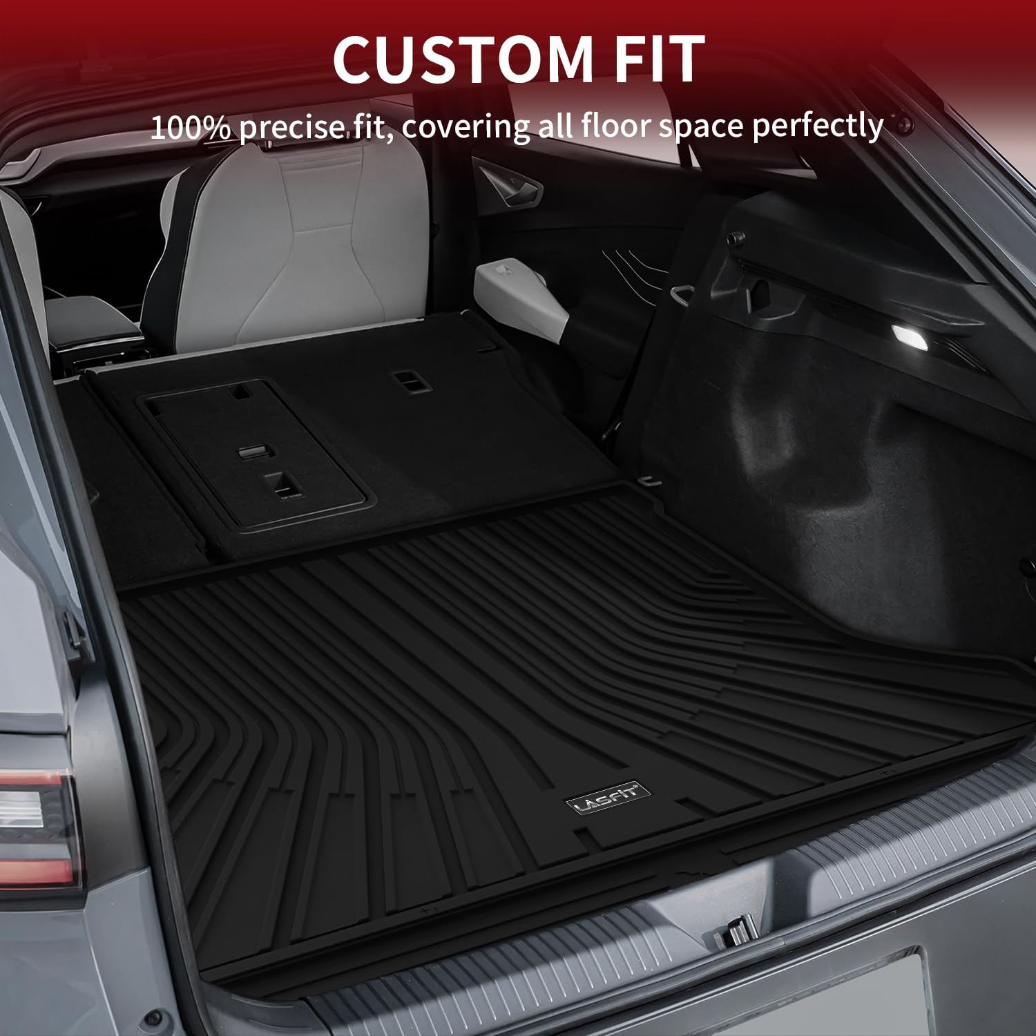 Lasfit Cargo Mat Fit For Volkswagen Vw Id.4 2025 2024 2023 2022 2021 All Weather Tpe Trunk Liners (Only Fit Non-Adjustable Carpe