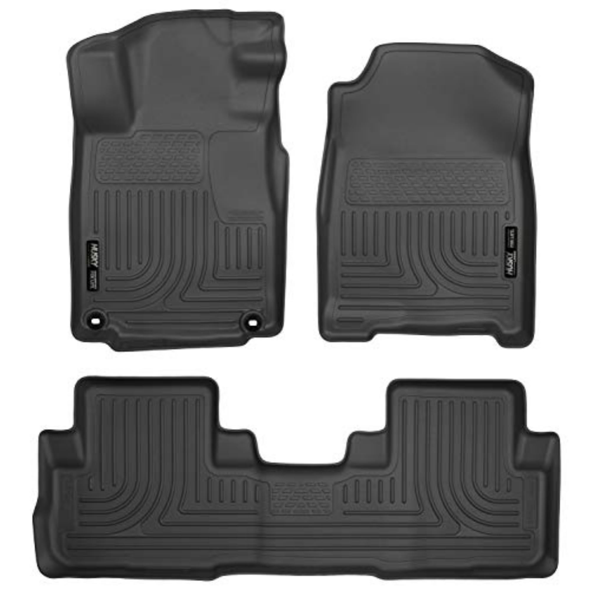 Husky Liners Weatherbeater Floor Mats | Fits 2015-2016 Honda Cr-V | Front & 2Nd Row, 3-Pc Black - 98471