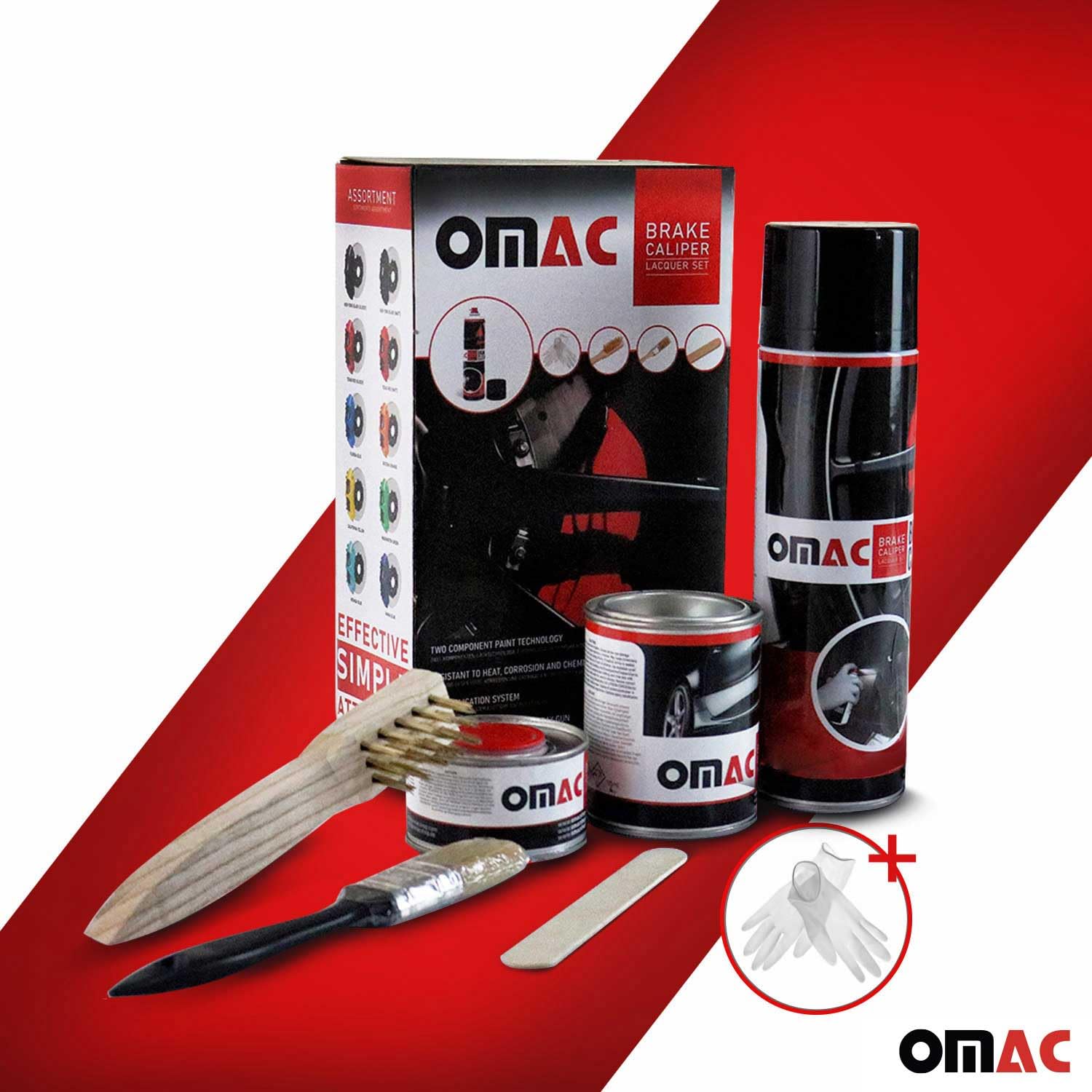 OMAC Brake Caliper Paint Kit - High-Temp Epoxy, Texas Red Matt, Model 96AA1012M