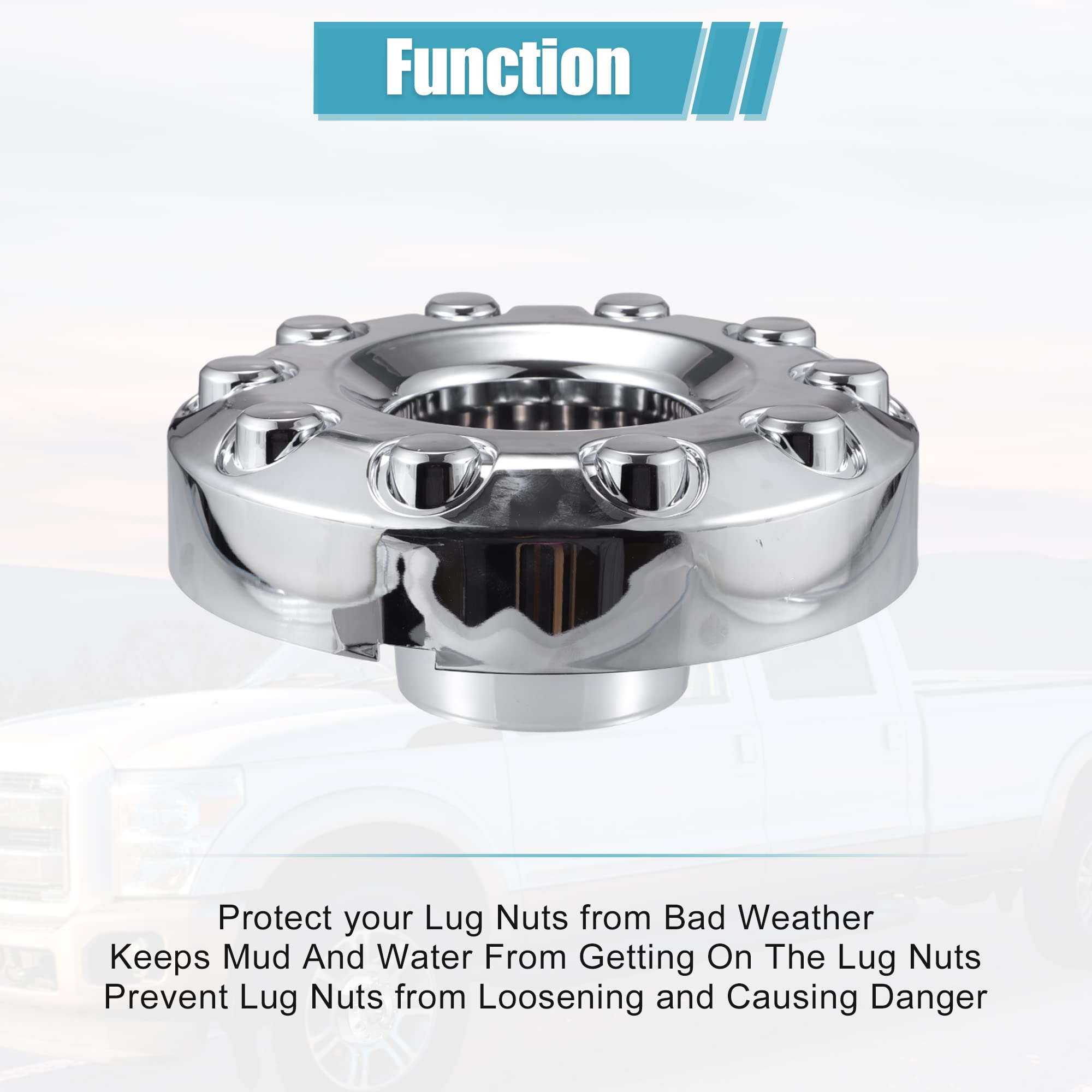 X AUTOHAUX Chrome Wheel Center Hub Cap Cover for Ford F450/F350 2011-2016, 4.06"x11.02", Silver Tone, Plastic, Front Wheels Only