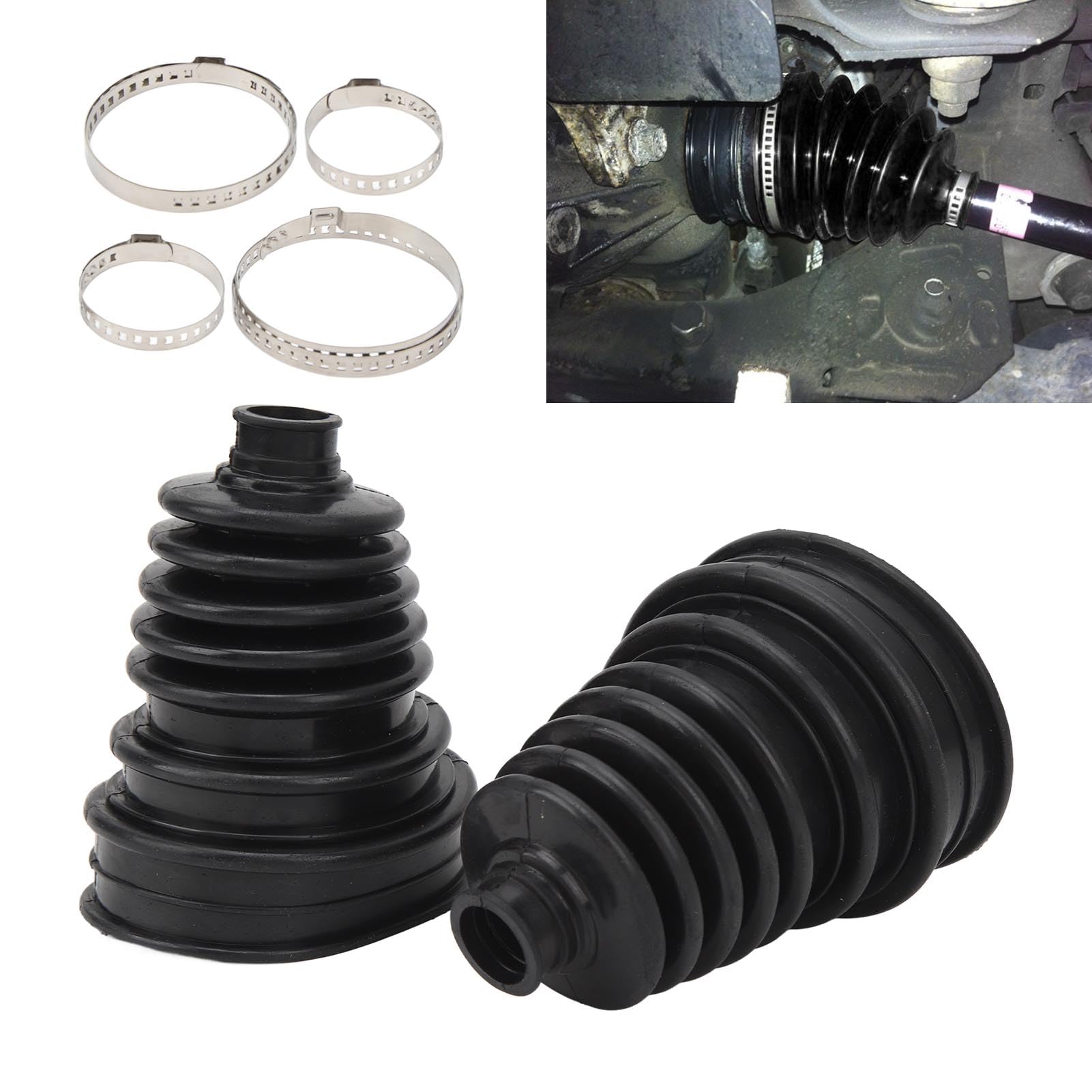 Universal Cv Boot Constant Velocity Joint Boot, 2Pcs Cv Boots Universal Silicone Drive Shaft Joint Boot Set Highly Flexible Cv Boots Replacement Velocity Joint Gaiter Boot Kit For Cars
