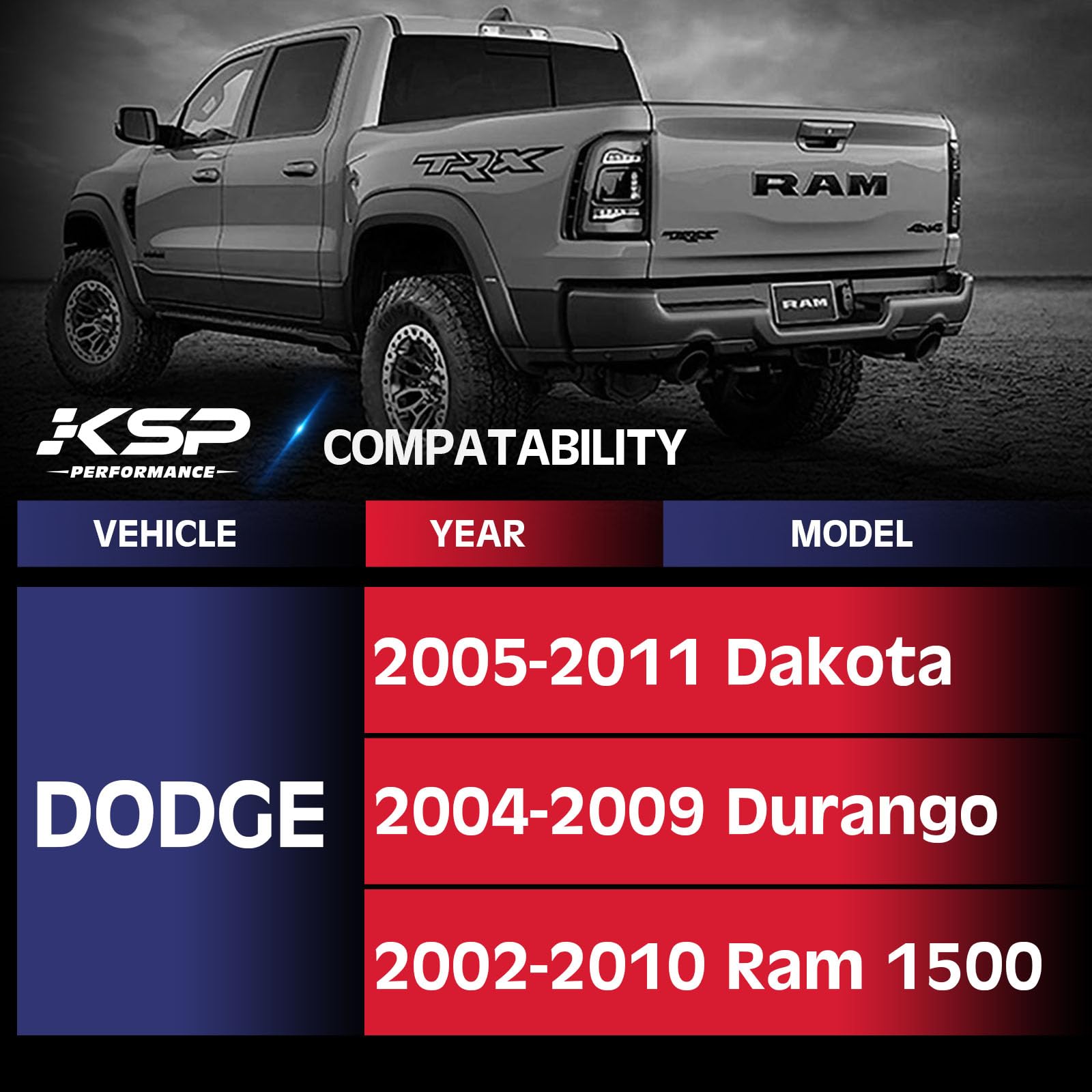 KSP PERFORMANCE 1.5" Wheel Spacers for 2002-2010 Dodge Ram 1500, 5x5.5, Aluminum, Black, Model 6202K