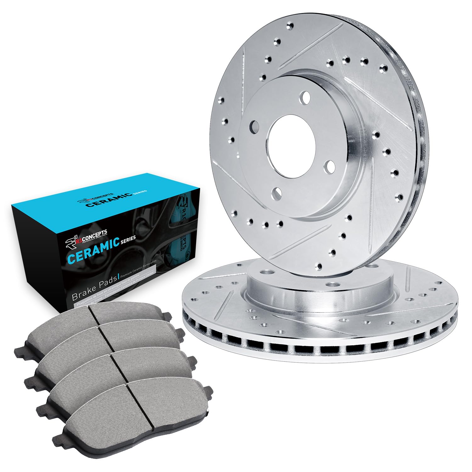 R1 Concepts Front Brakes And Rotors Kit Front Brake Pads Brake Rotors And Pads Ceramic Brake Pads And Rotors Fits 2012-2019 Niss