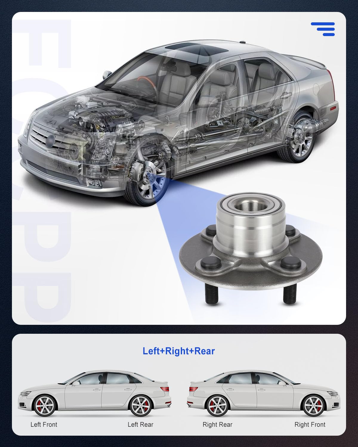 ECCPP Replacement for 2 pair Rear Wheel Hub Bearing For Nissan Tsuru GS I Austero, Nissan 200SX, Nissan Lucino, Nissan Tsubame,