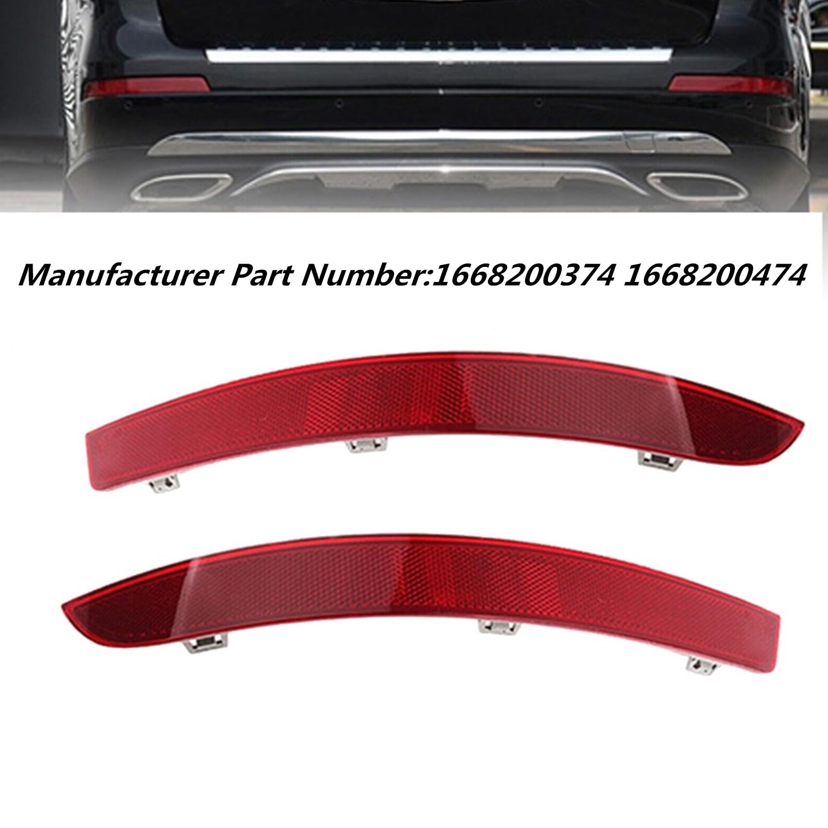 Priprilod Rear Bumper Reflector for Mercedes Benz GLS450 2017-2019, Red, Compatible with GL350, GL450, GL500, GL550, GL63 AMG