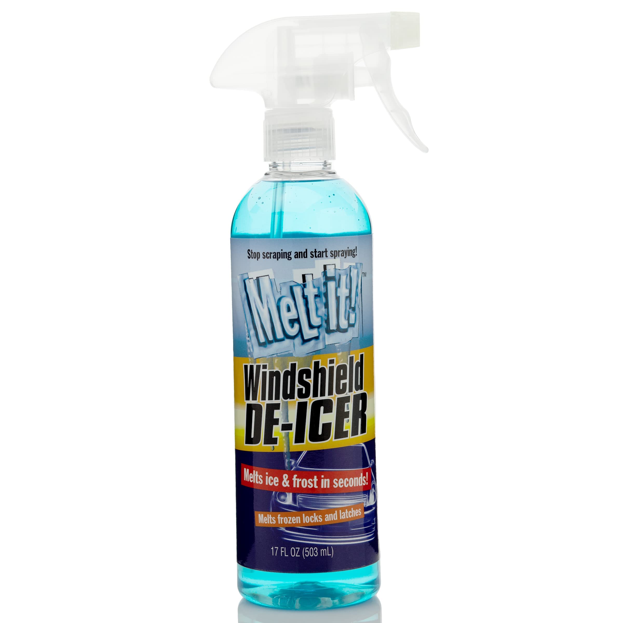 E·Z·R Windshield De-Icer Spray - 17 Fl Oz Snow Melting Defrost Liquid for Ice & Frost Removal, Model CL9972