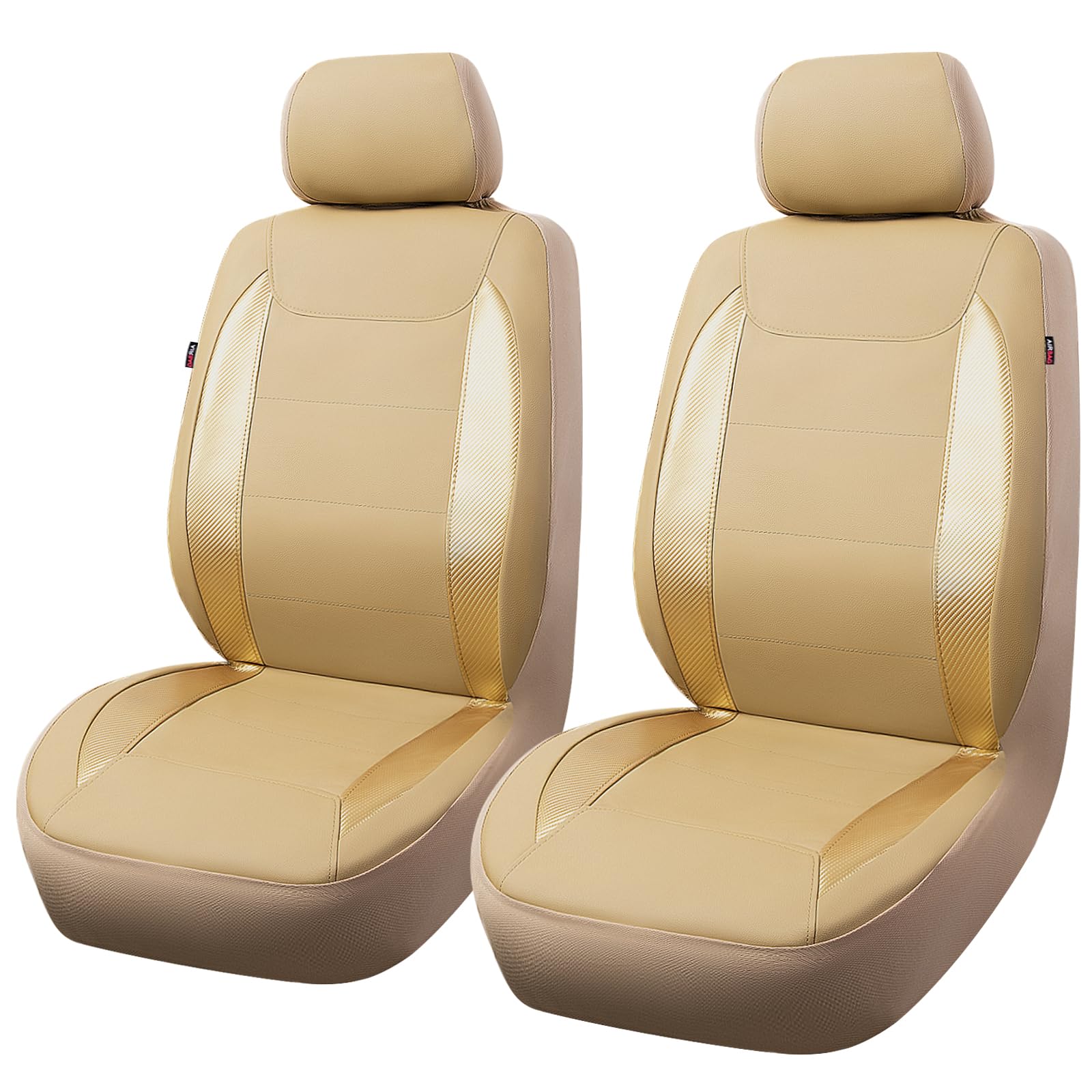 Flying Banner Car Seat Covers Protects Water Proof Faux Leather Carbon Fiber Fronts Fluorescence Green Black (Fluorescence Green