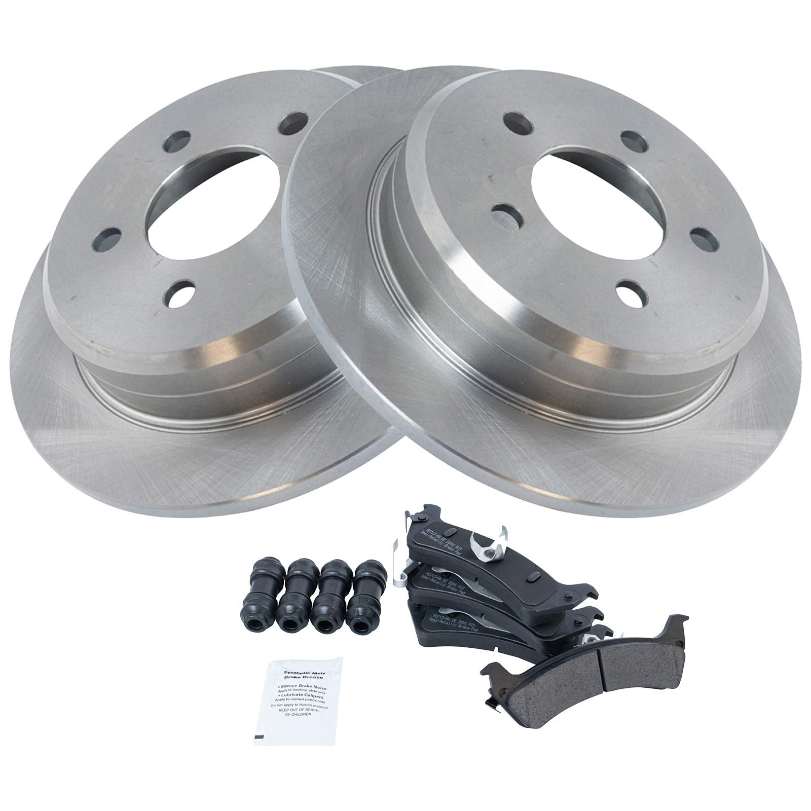 Trq Rear Brake Pad & Rotor Kit Brake Pads Brake Rotor Semi-Metallic Compatible With 1995-1998 Jeep Grand Cherokee