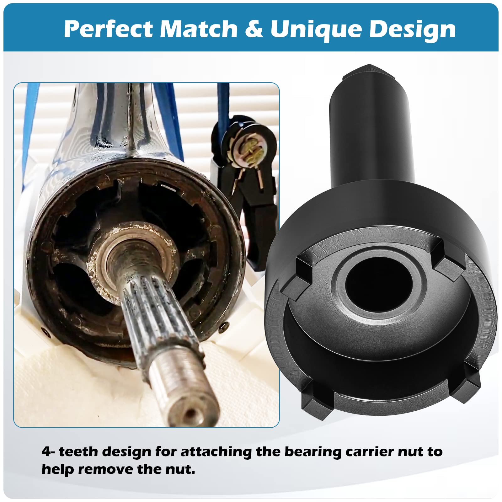 Sunluway Bearing Carrier Retainer Nut Wrench Tool for Mercruiser Alpha, Bravo, Trs - Alloy Steel, Model 91-61069, 91-61069T,