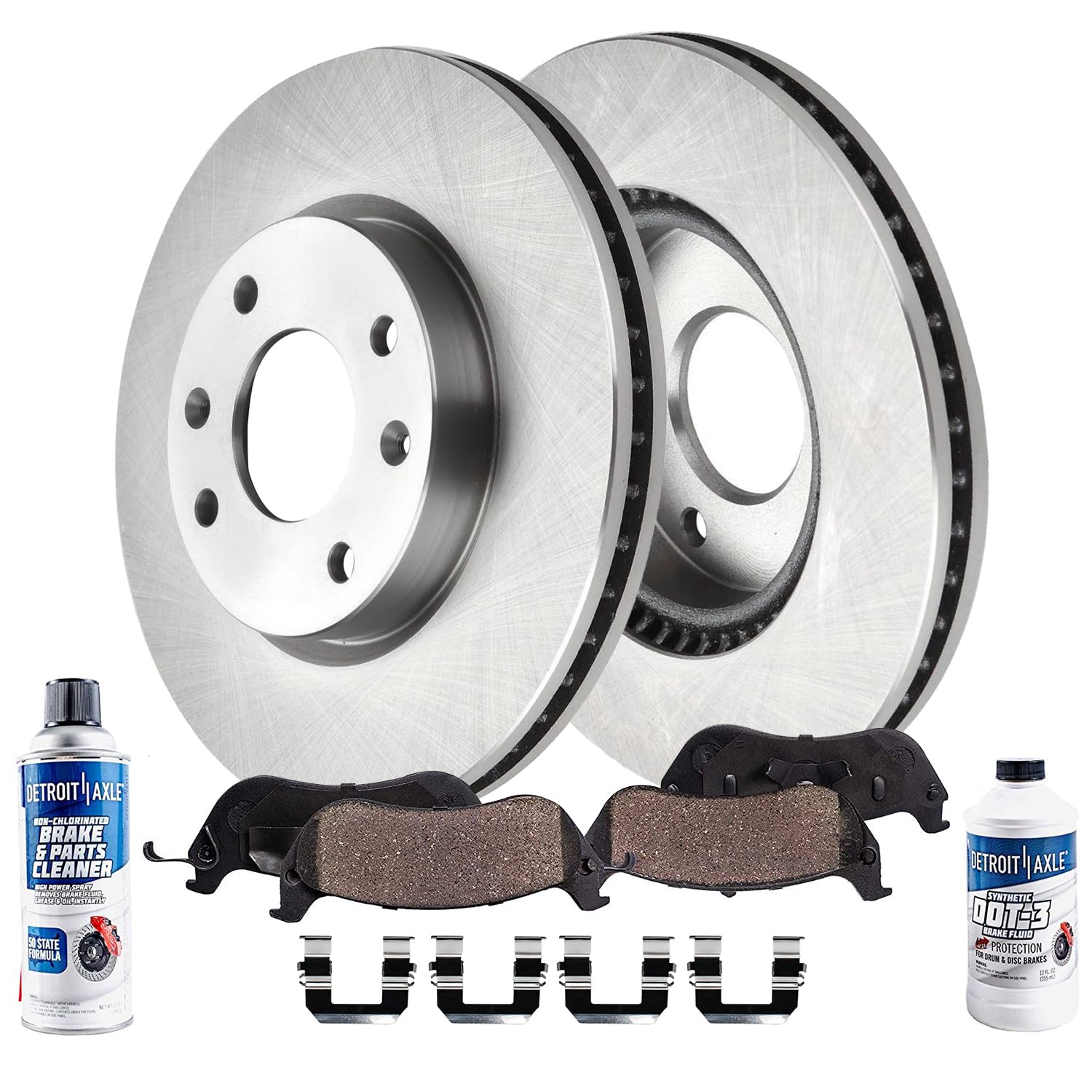 Detroit Axle - Front Brake Kit for 2004-2005 Hyundai Sonata, 2003-2006 Kia Optima Brake Rotors and Ceramic Brakes Pads Replaceme