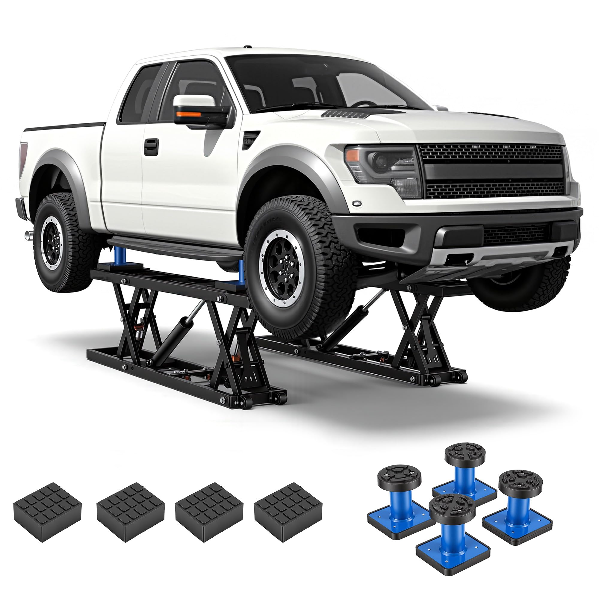 JFHID 7000 LBS Portable Car Lift for Home Garage, Heavy-Duty Hydraulic Quick Jack, Adjustable Scissor Lift with 26.8 Max Height 