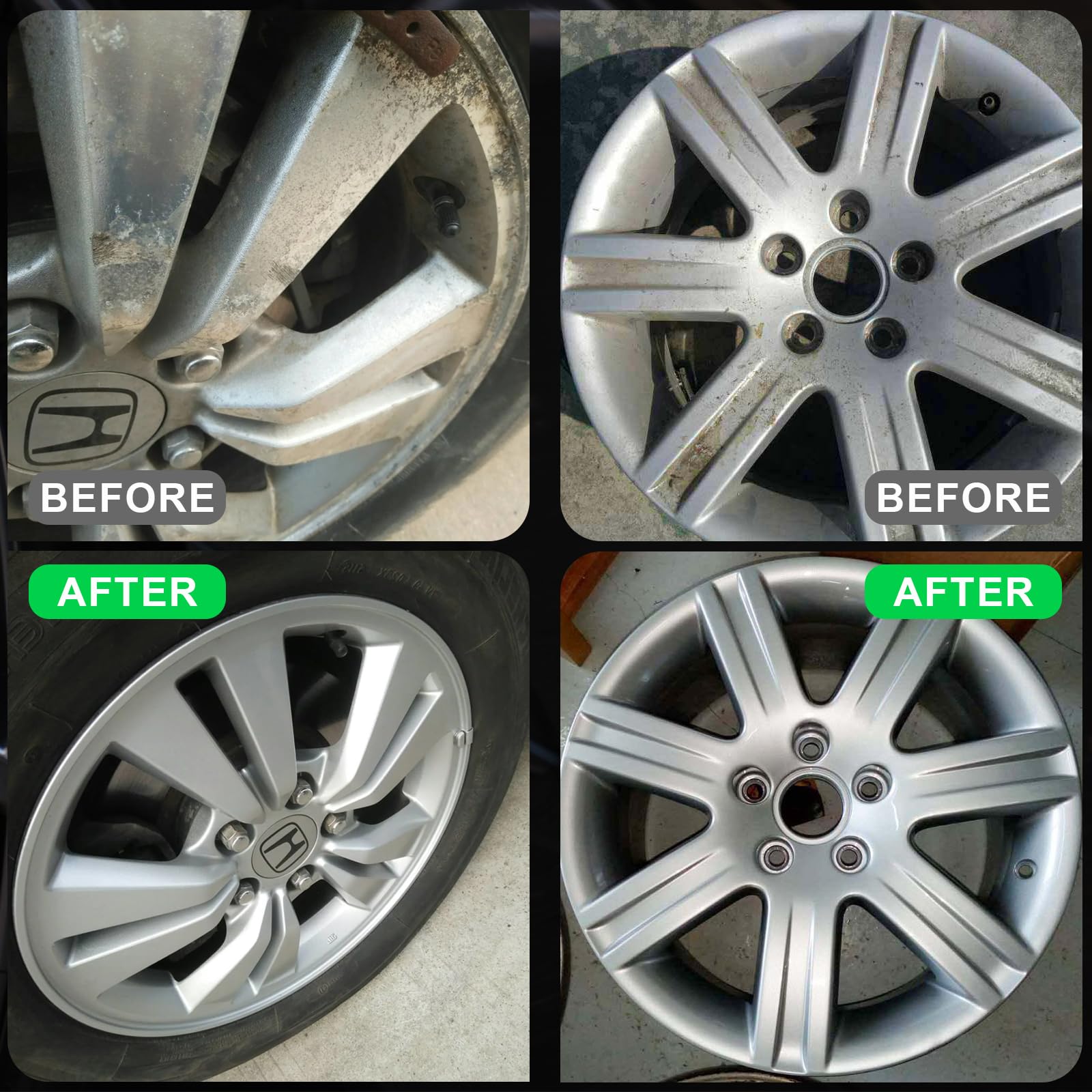Nadamoo Aluminum Wheel Spray Paint, Semi-Gloss Aerosol Car Rim Paint For Recolor And Protection Of Metal Surface, Silver, 4 Cans