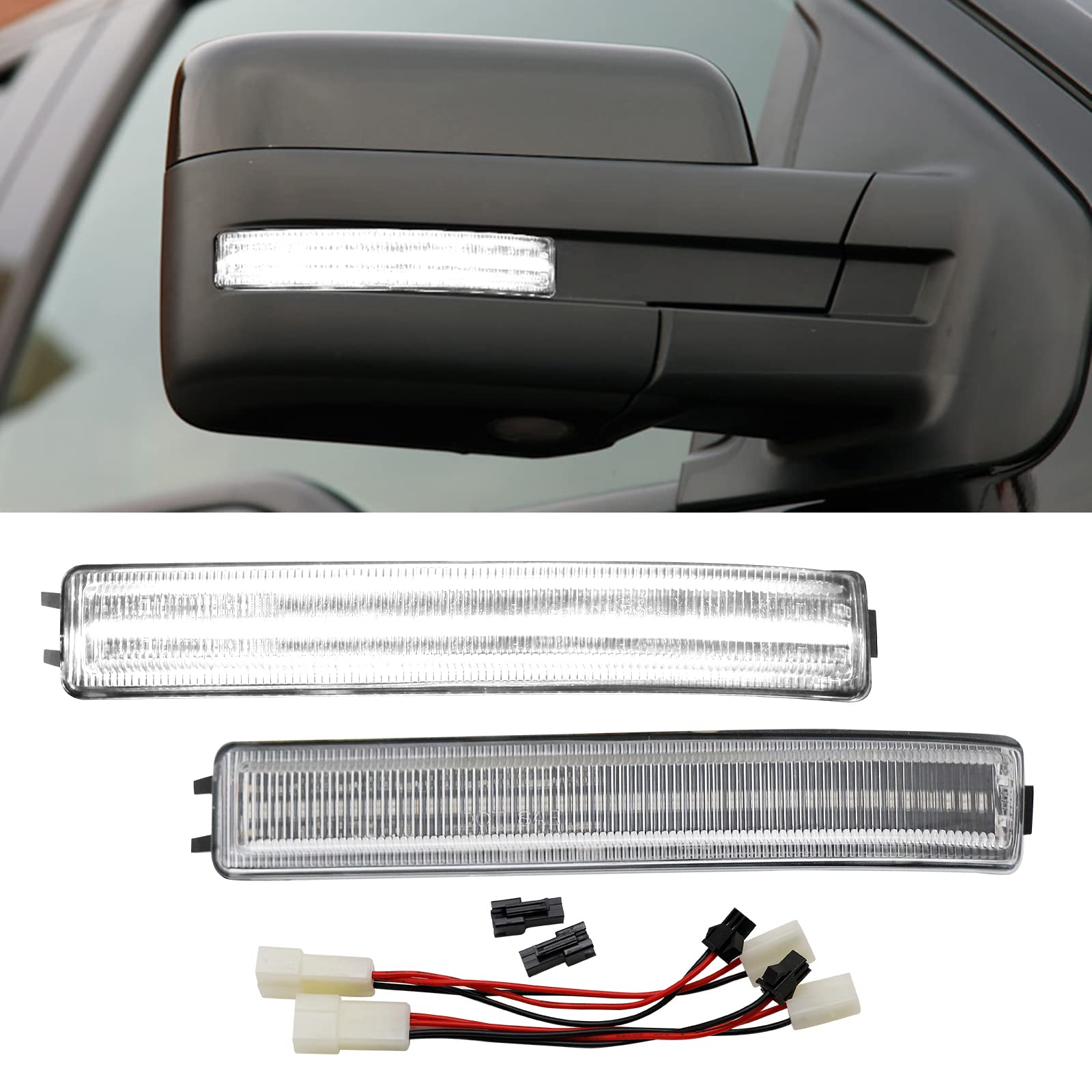 Aexploer Side Mirror Turn Signal Lights Led Assembly Compatible With F150 2009-2014/For Mark Lt 2010-2014,Blink Turn Marker Lamp