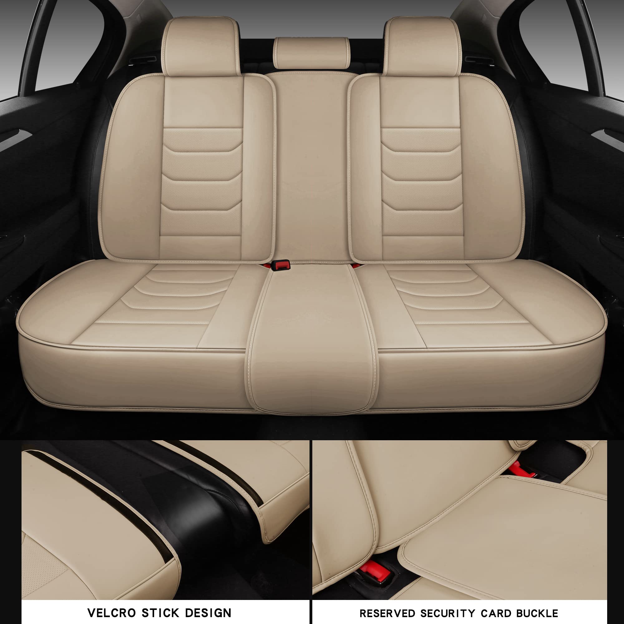 Haitour Full Coverage Leather Car Seat Covers Full Set Universal Fit For Most Cars Sedans Trucks Suvs With Waterproof Leatherett