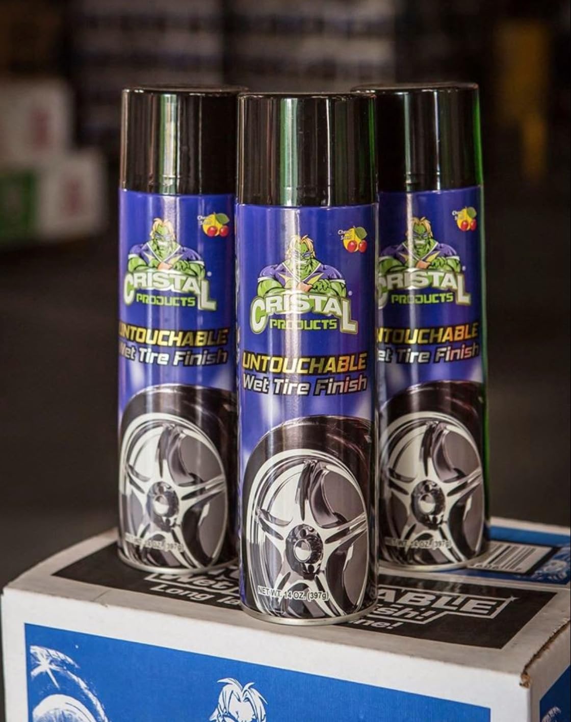 Cristal Products Untouchable Tire Shine Spray – 42 oz Long-Lasting Waterproof Finish for Deep Gloss & Protection